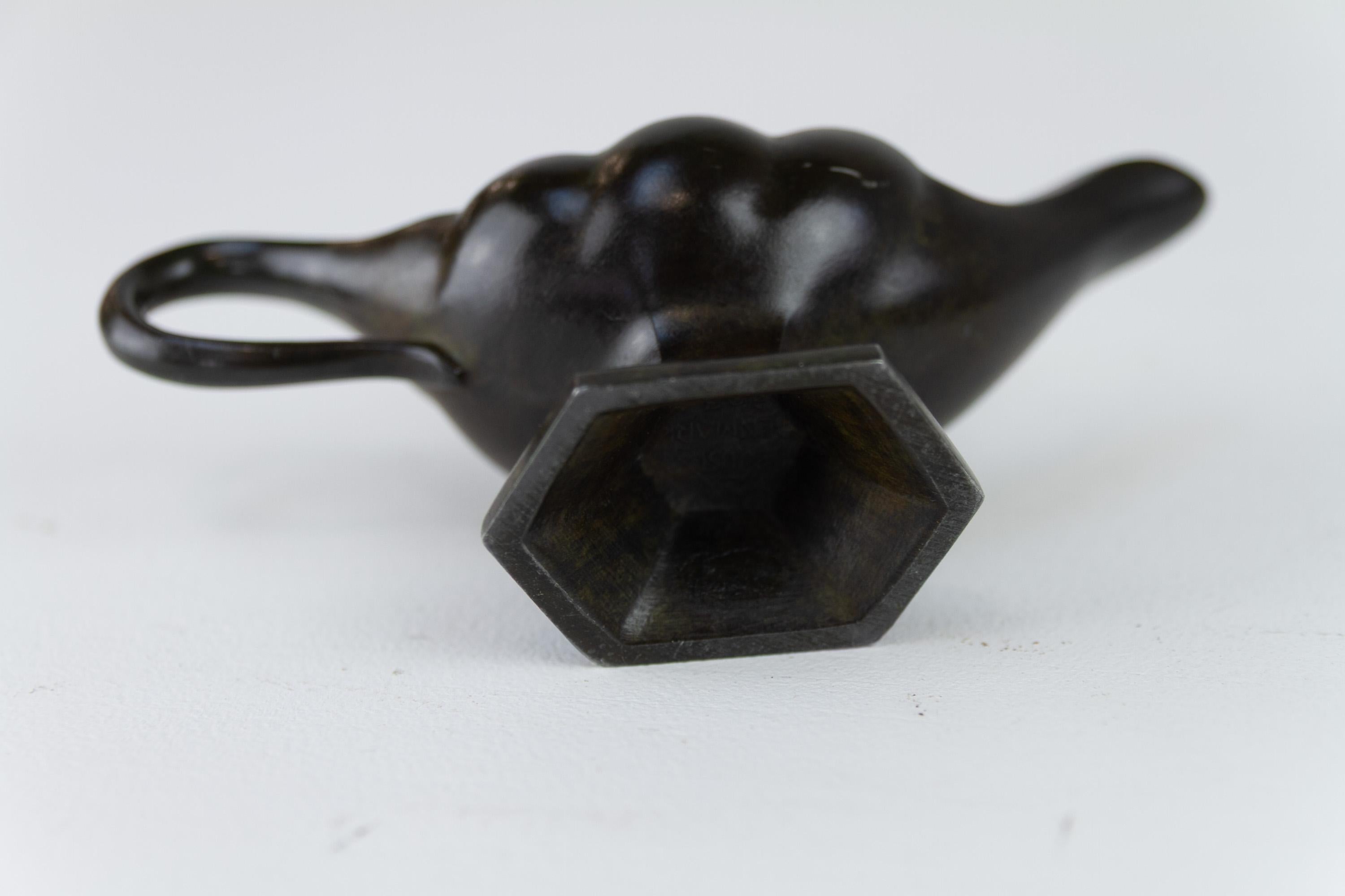 Lampada ad olio danese Art Deco Aladdin in metallo Disko di Just Andersen, 1930. in vendita 1