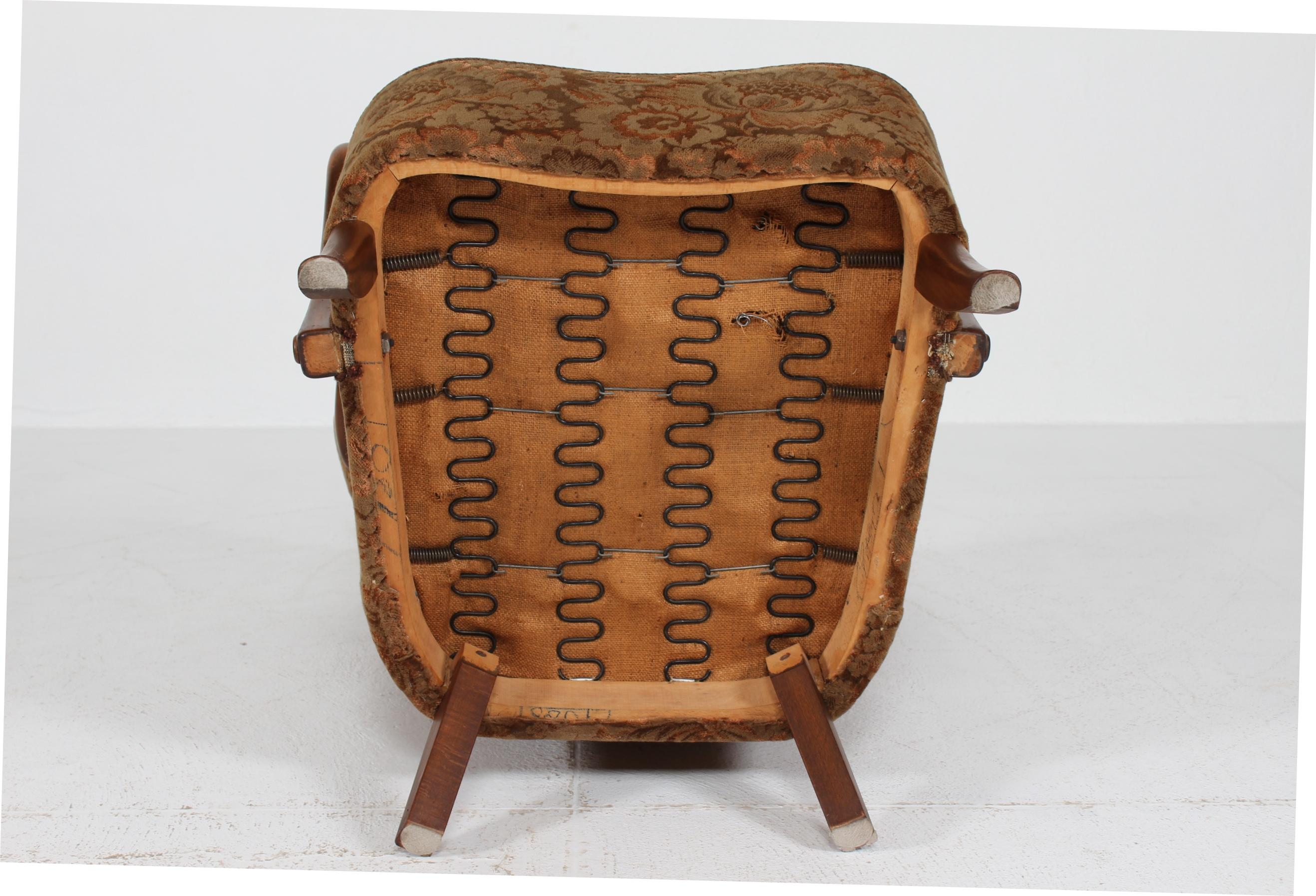 Sedia da salotto danese Art Deco Alfred Christensen con velluto floreale anni '40 in vendita 9