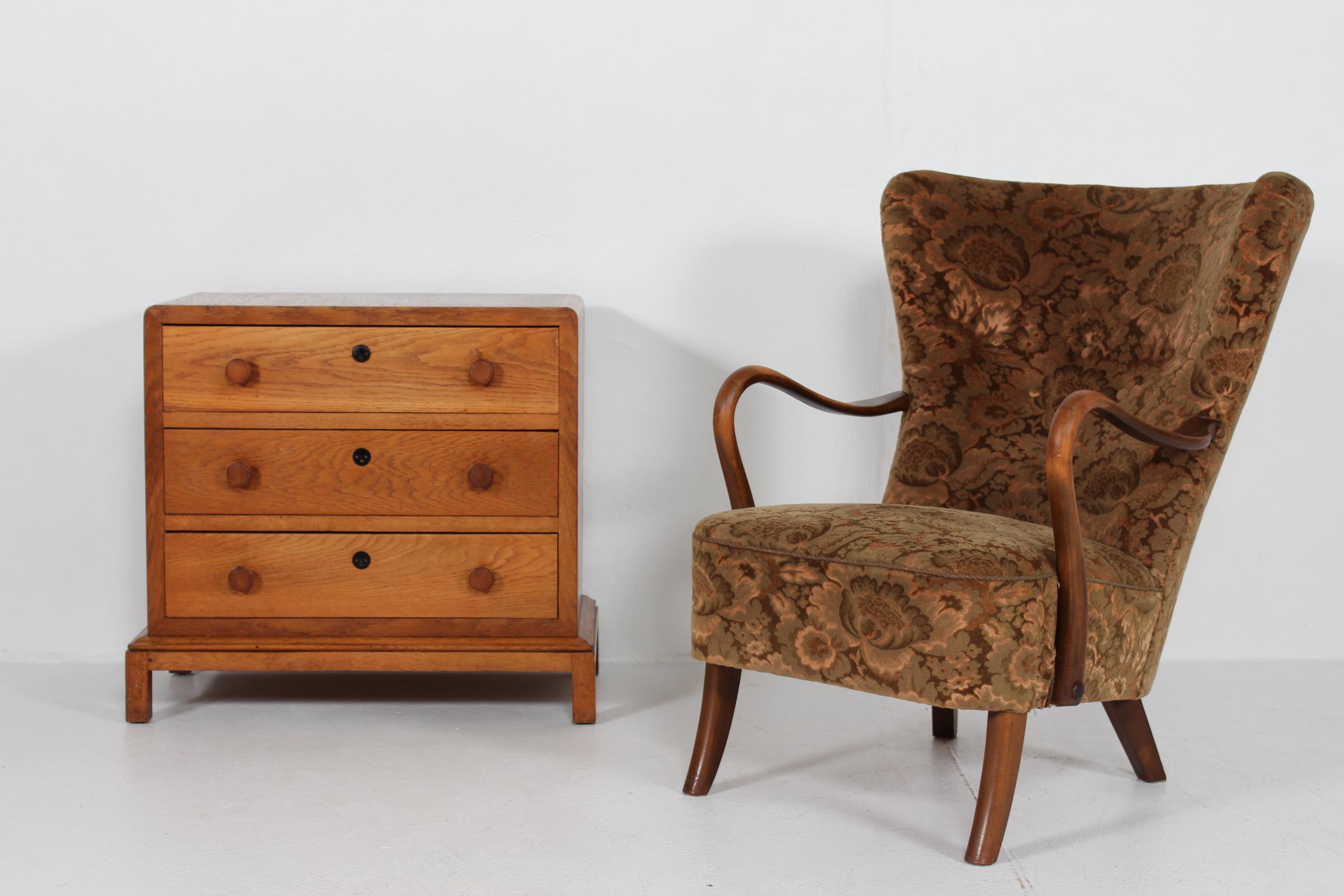 Sedia da salotto danese Art Deco Alfred Christensen con velluto floreale anni '40 in vendita 11