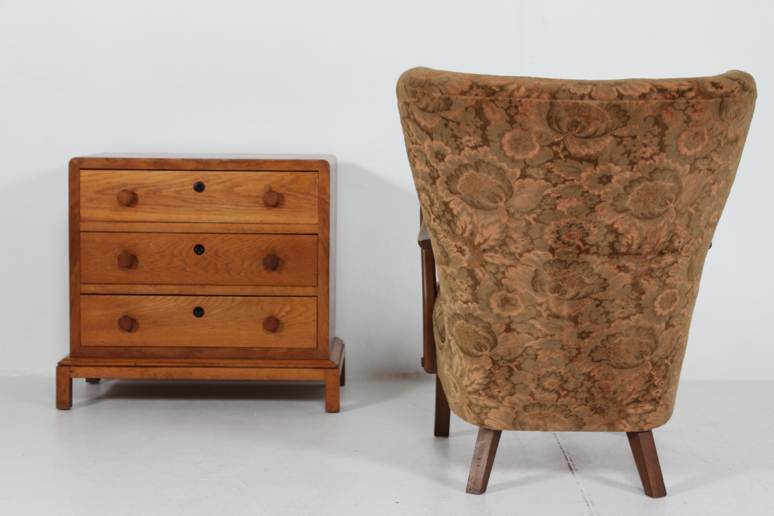 Sedia da salotto danese Art Deco Alfred Christensen con velluto floreale anni '40 in vendita 12