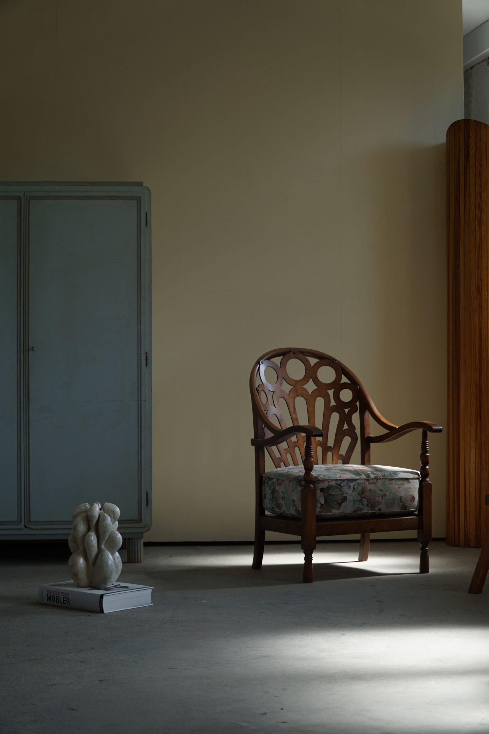 Danish Sculptural Art Deco Armchair, Made in Beech, 1930s 11