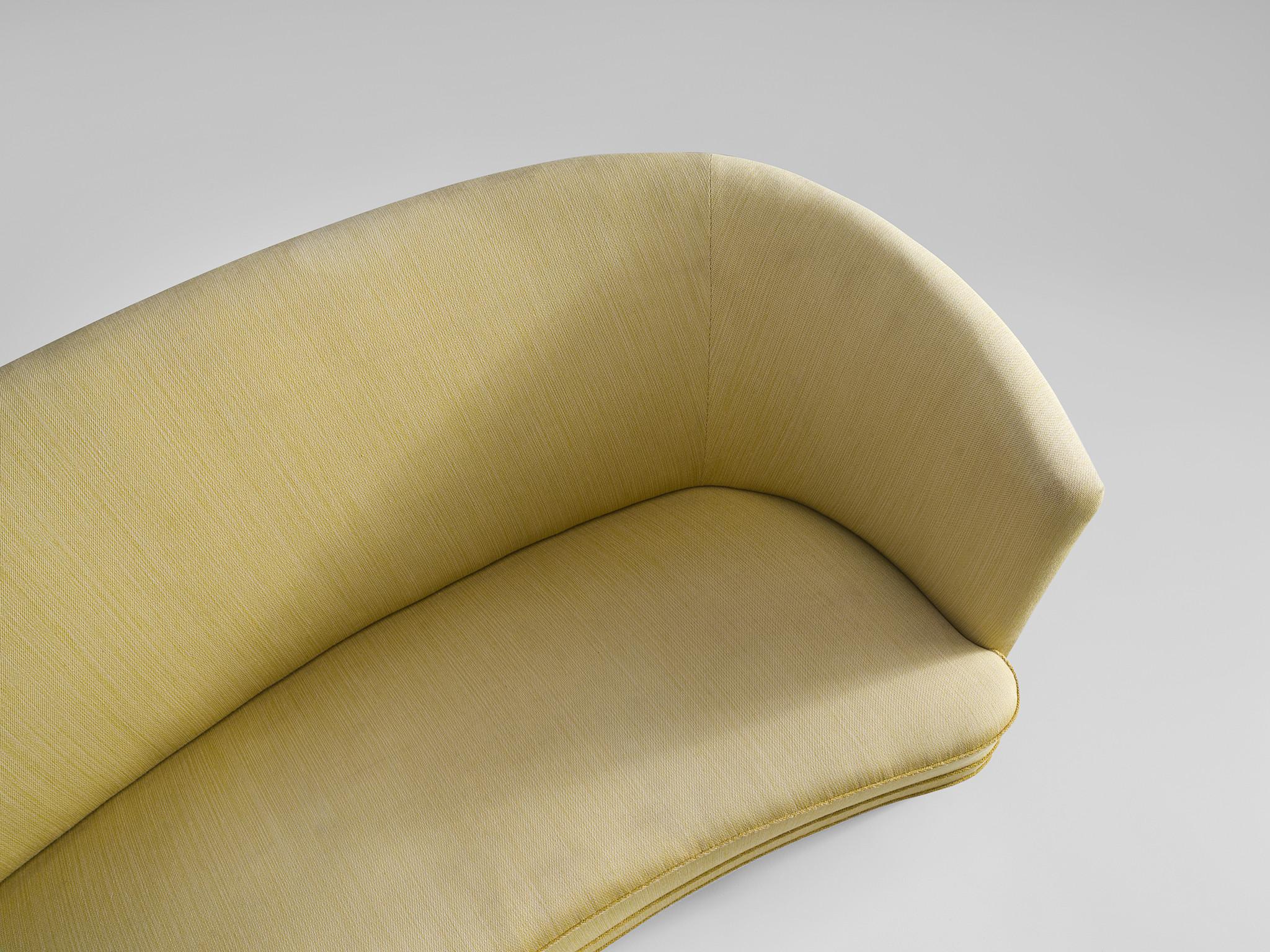 Danish Art Deco 'Banana' Sofa in Yellow Upholstery 2