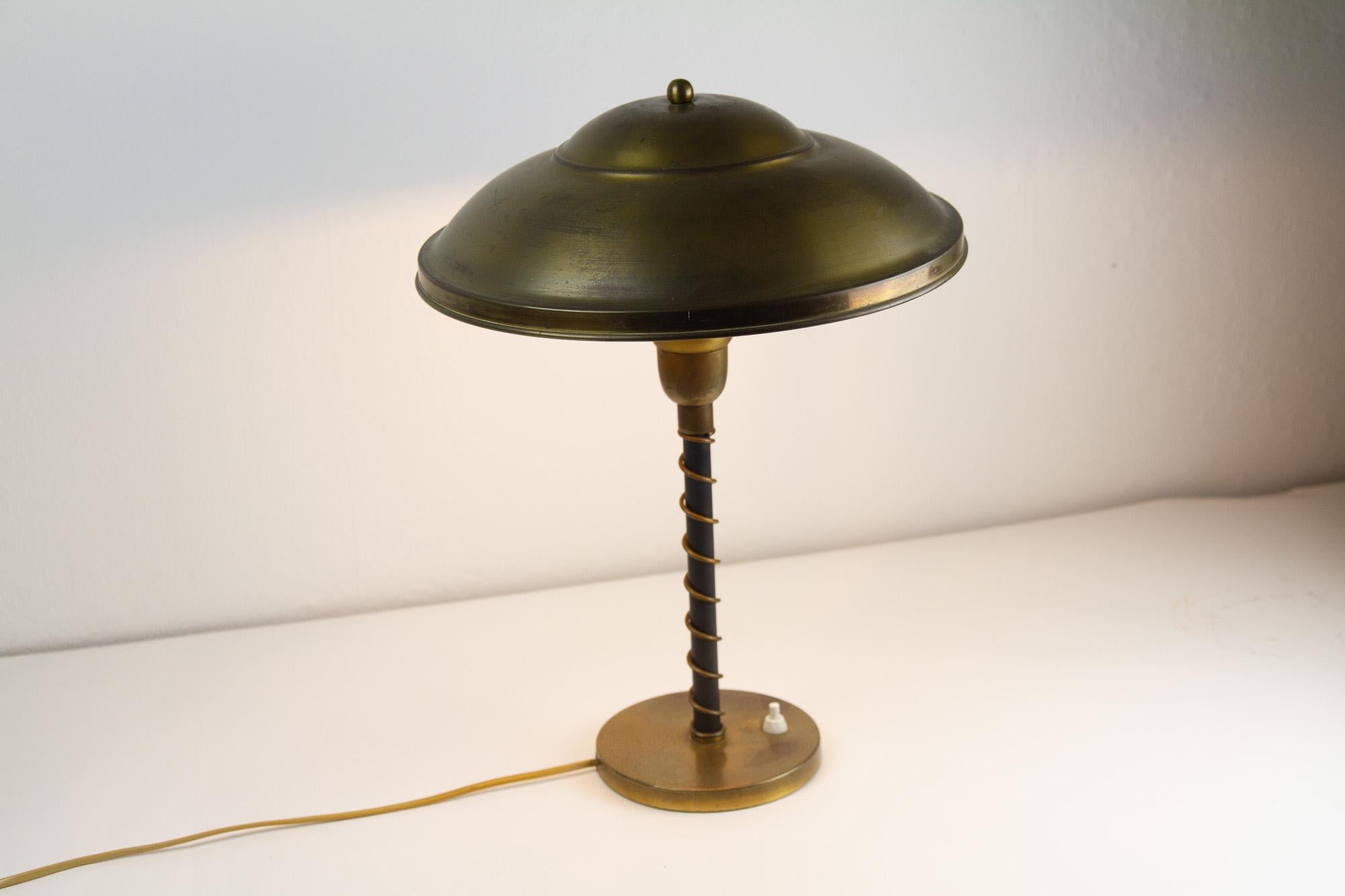 Danish Art Deco Brass Table Lamp, 1930s. For Sale 6