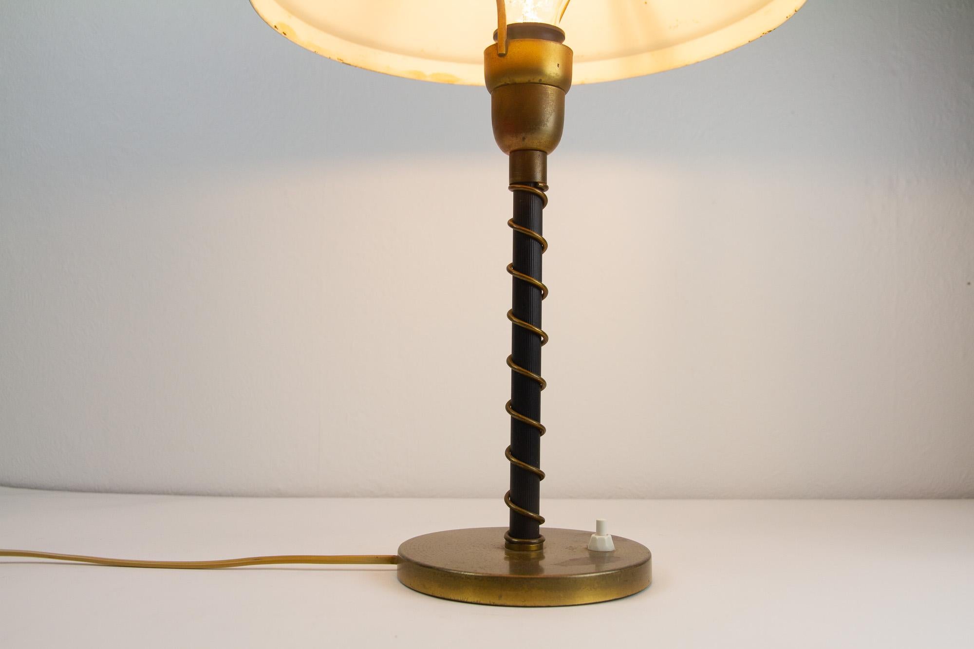 Danish Art Deco Brass Table Lamp, 1930s. For Sale 8