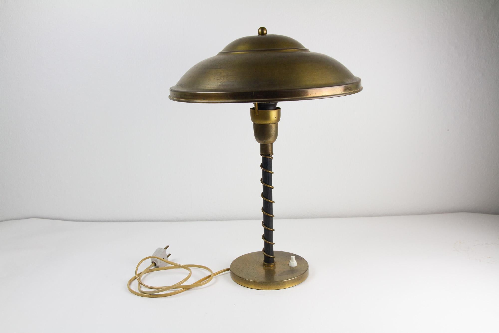 Danish Art Deco Brass Table Lamp, 1930s. For Sale 10