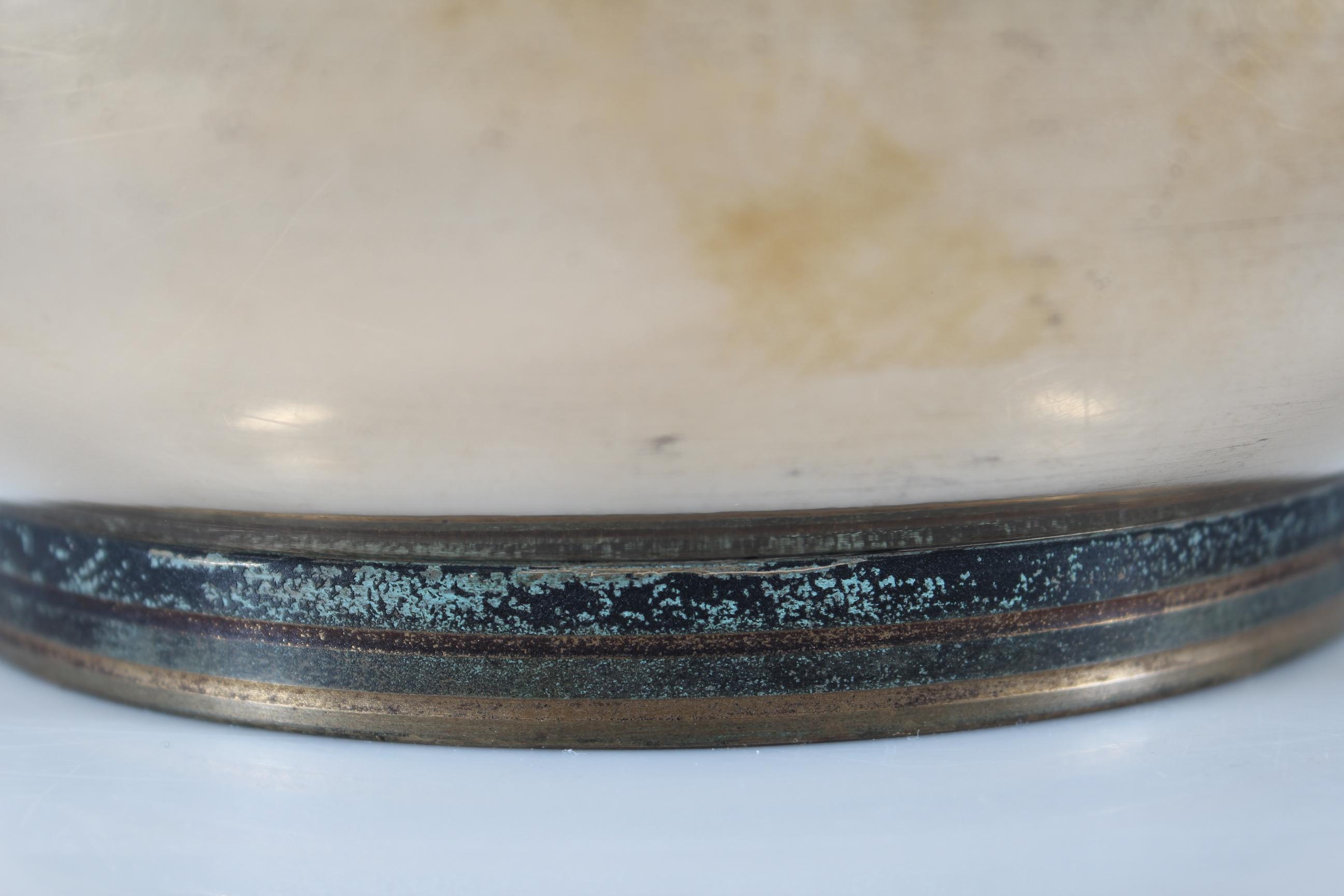 Large Danish Art Deco bronze bowl in Axel Salto and Tinos Style 
It's made in the 1950s of solid bronze with polished surface outside and patinated inside.

The outside is freshly polished and will get darker by time as well.