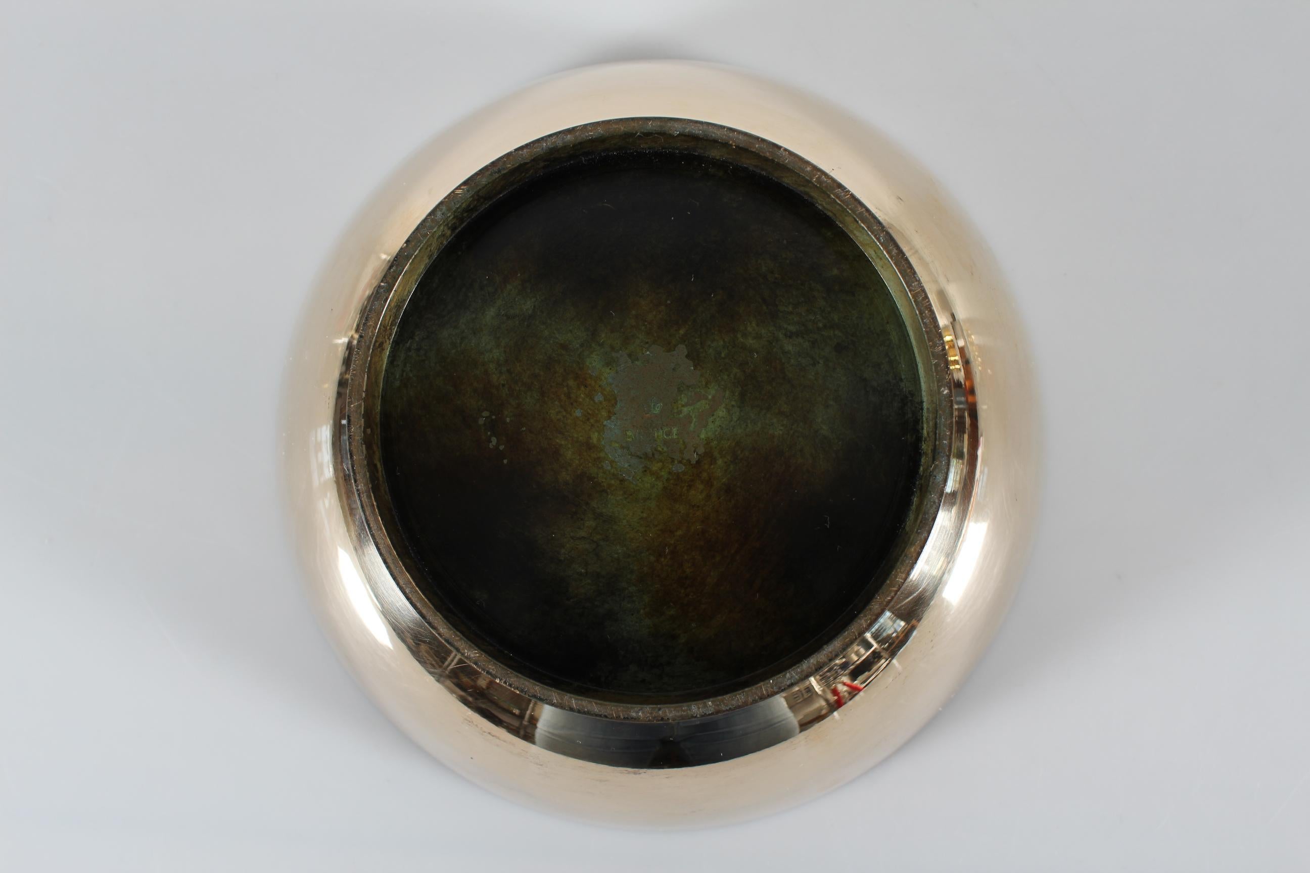 Mid-20th Century Danish Art Deco Bronze Bowl with Brown Patina in Axel Salto and Tinos Style 1950 For Sale