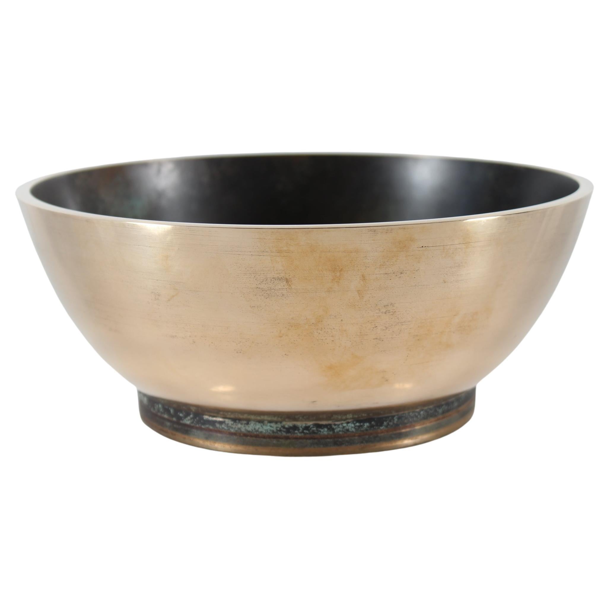 Danish Art Deco Bronze Bowl with Brown Patina in Axel Salto and Tinos Style 1950 For Sale
