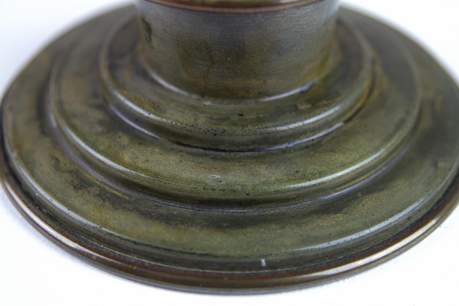 Danish Art Deco Bronze Candleholders by HF Bronce, 1930s. For Sale 6