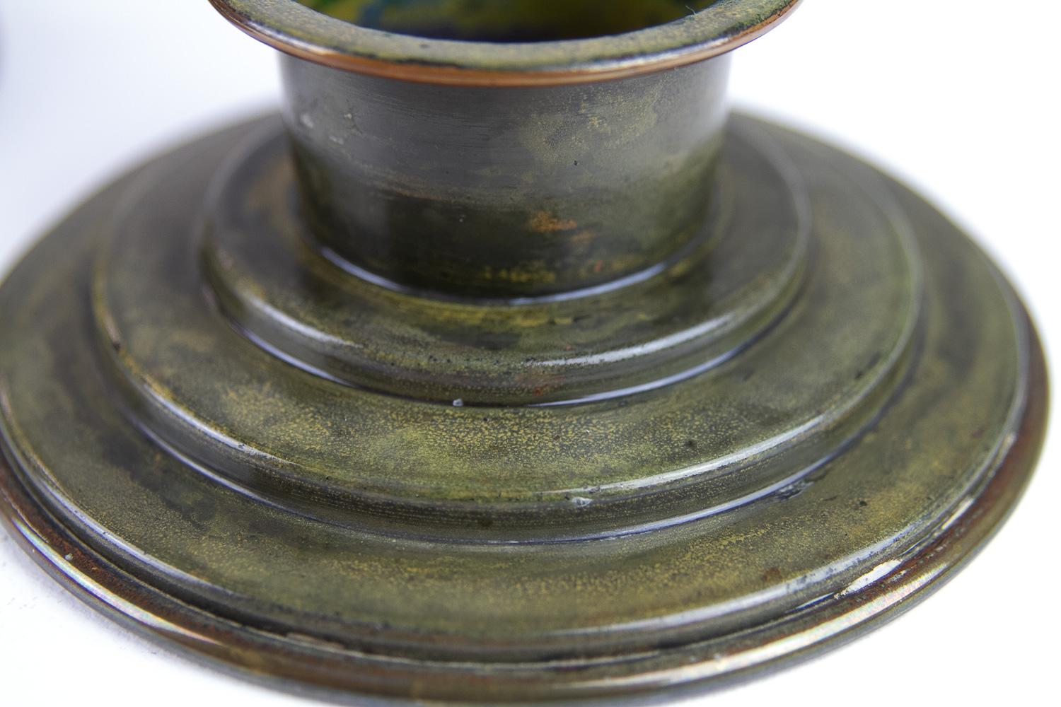 Danish Art Deco Bronze Candleholders by HF Bronce, 1930s. For Sale 4