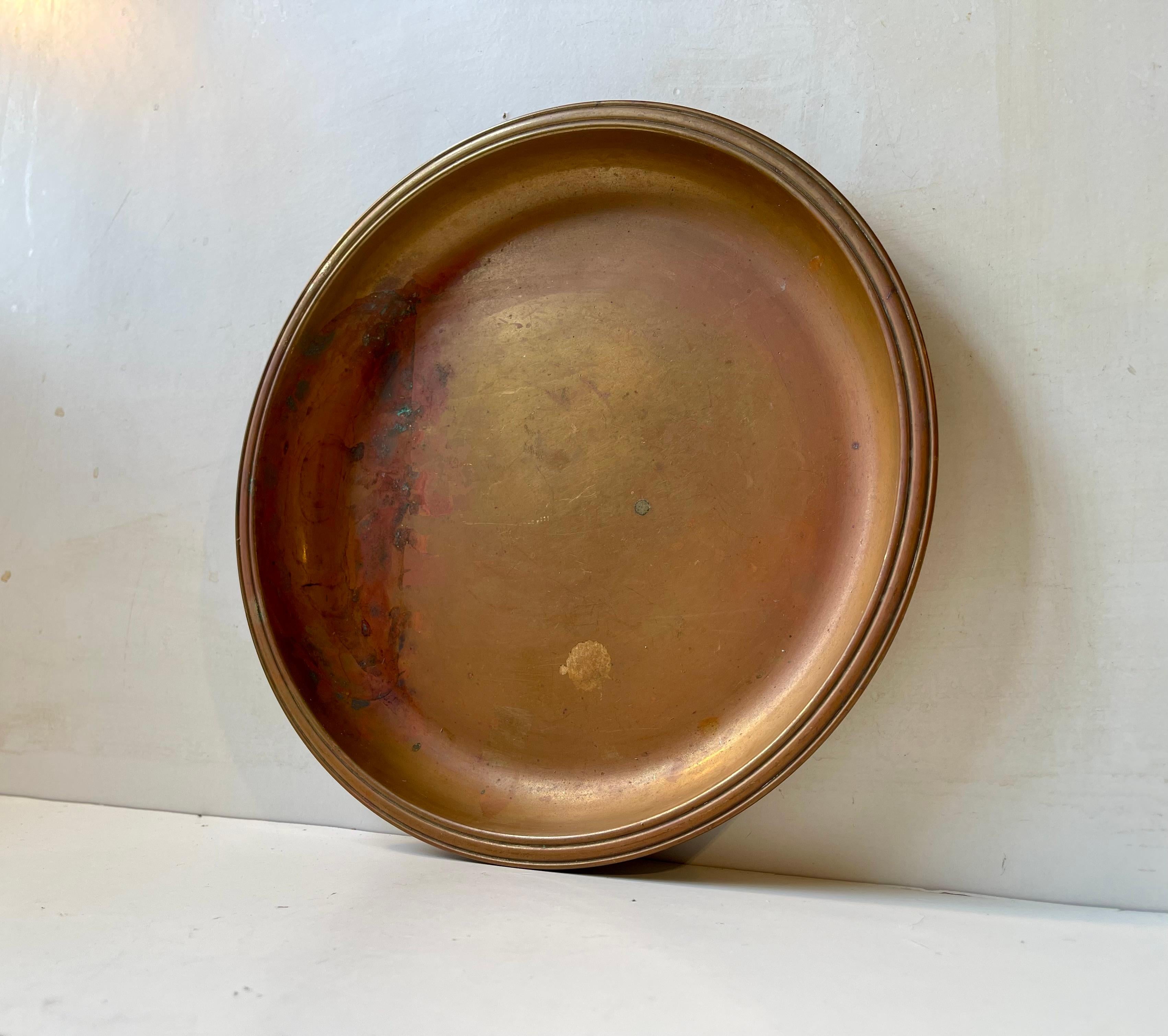 Art Déco Piatto danese in bronzo Art Deco di Tumulus Dania, anni '30 in vendita