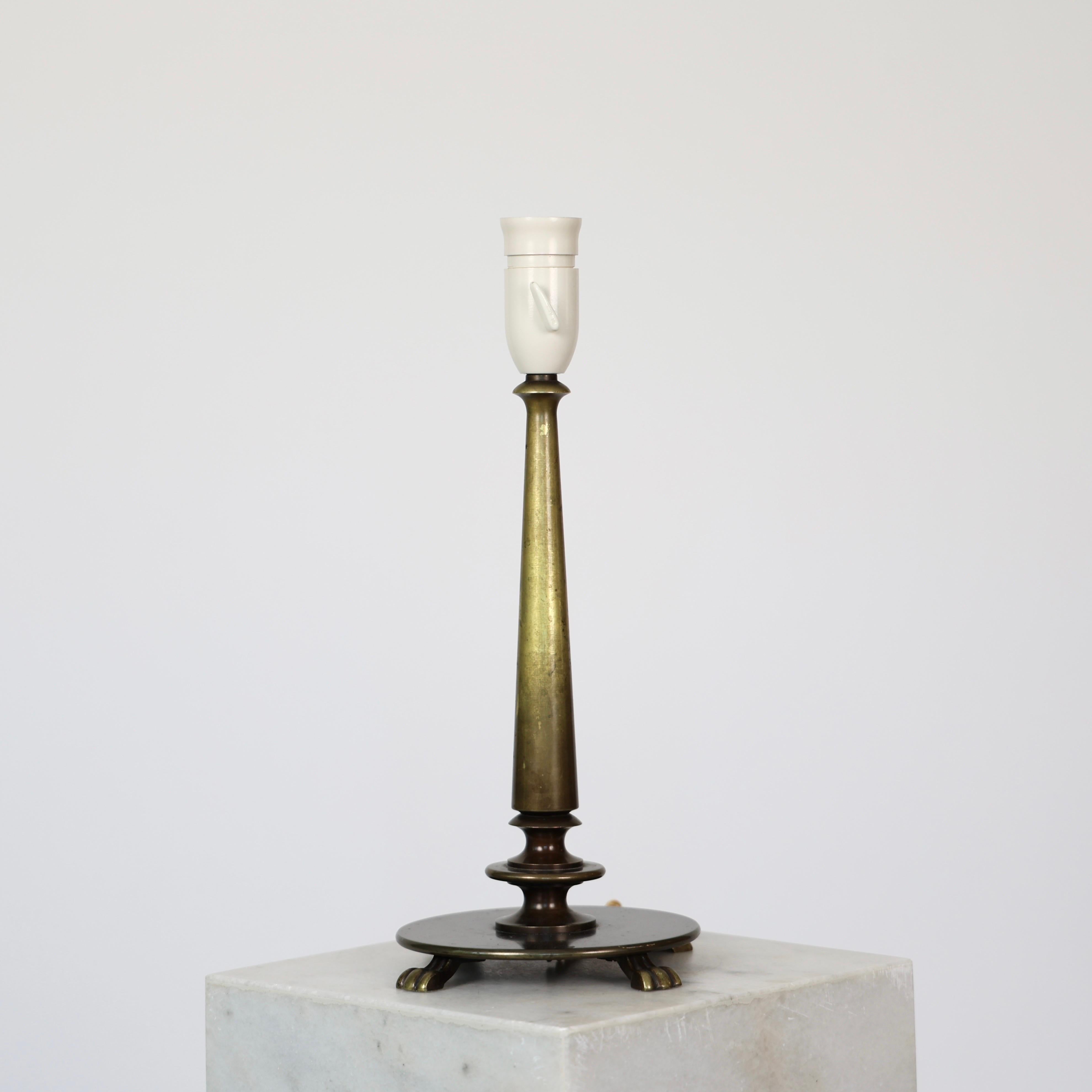 Dänische Art Deco Bronze Lampe, 1930er Jahre, Dänemark im Angebot 3
