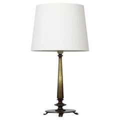 Lampe danoise Art déco en bronze, années 1930, Danemark