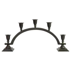 Dänischer Art-Déco-Kandelaber aus Diskometall von Just Andersen, 1930er Jahre.