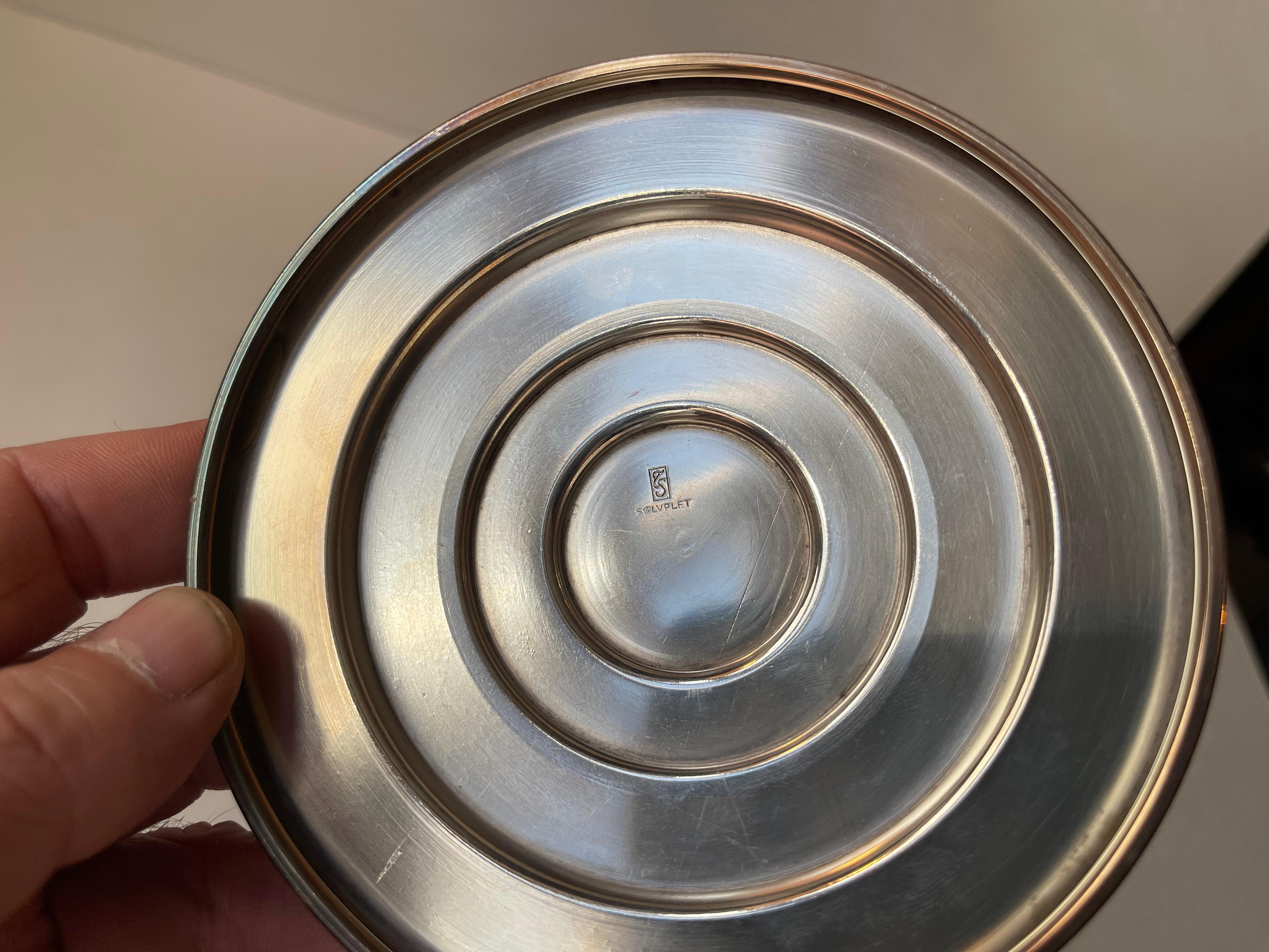 Danish Art Deco Candleholders in Silver Plate, 1930s, - set of 2 For Sale 2