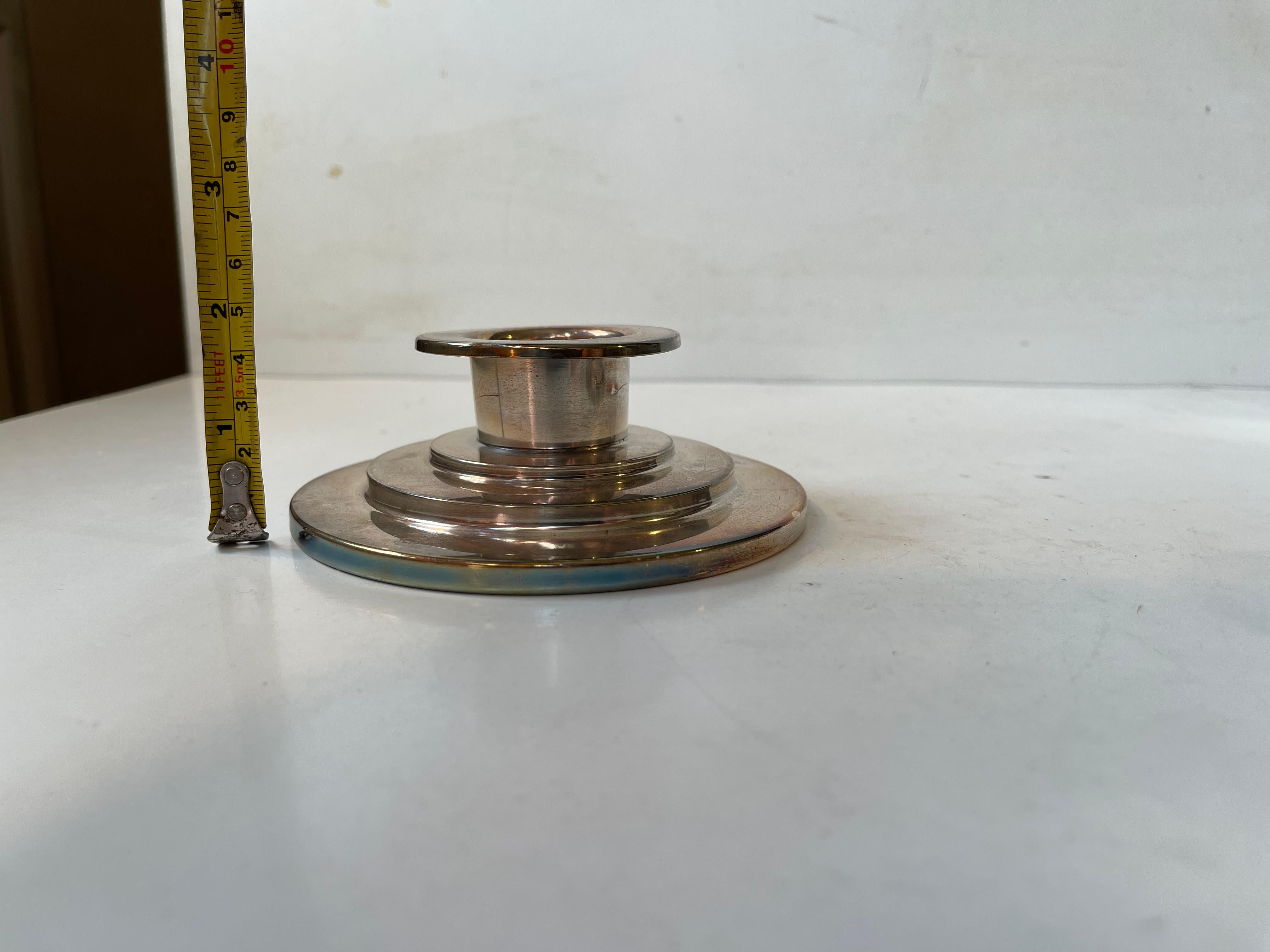 Danish Art Deco Candleholders in Silver Plate, 1930s, - set of 2 For Sale 3
