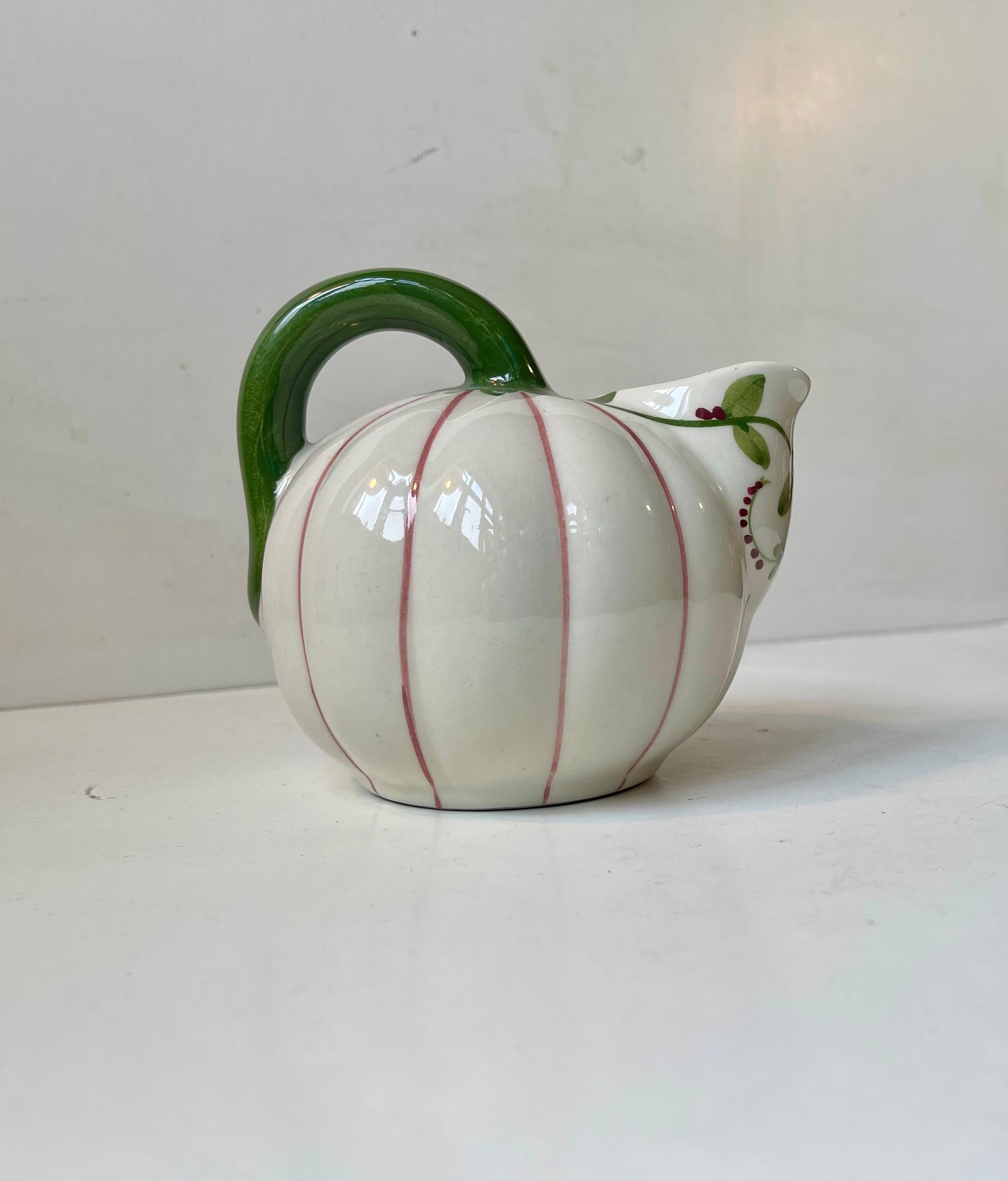Art Déco Brocca di zucca in ceramica danese Art Deco di Sorgenfri in vendita