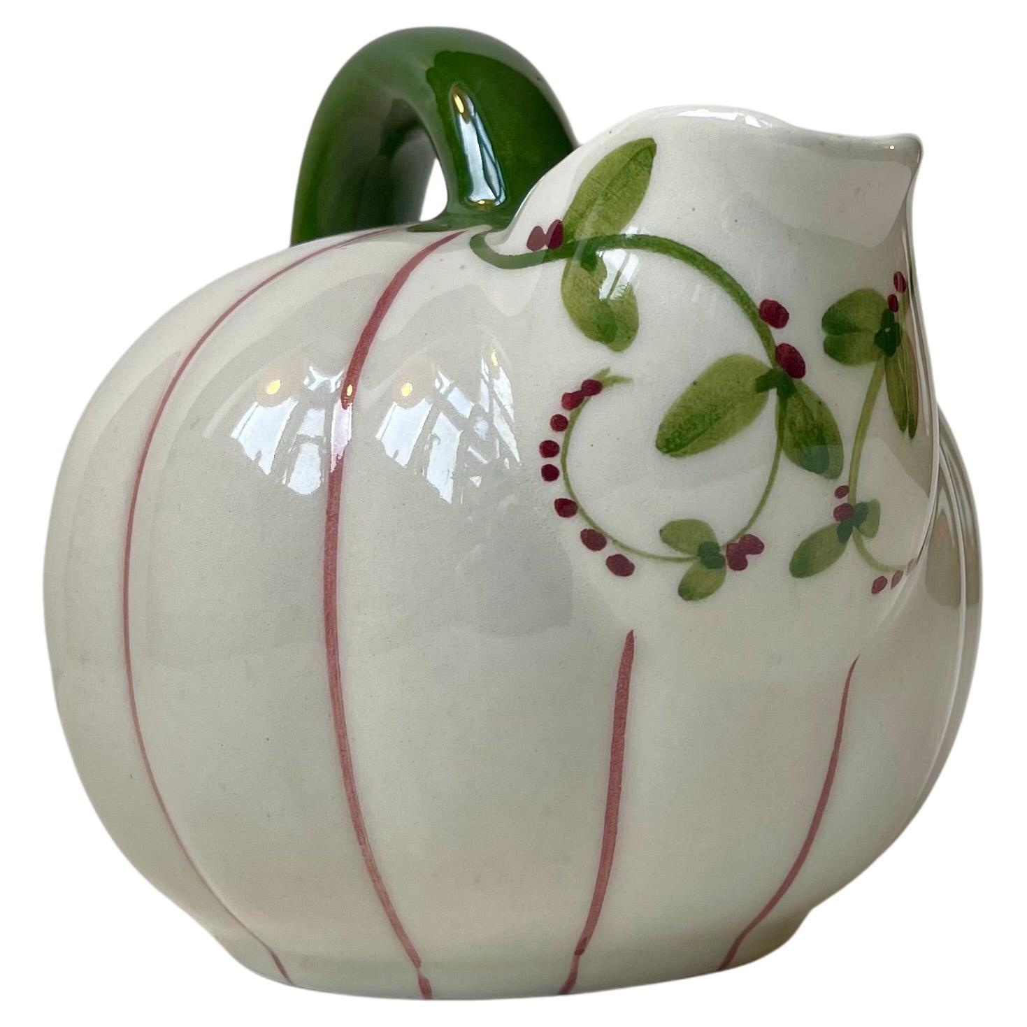 Danish Art Deco Ceramic Pumpkin Jug by Sorgenfri