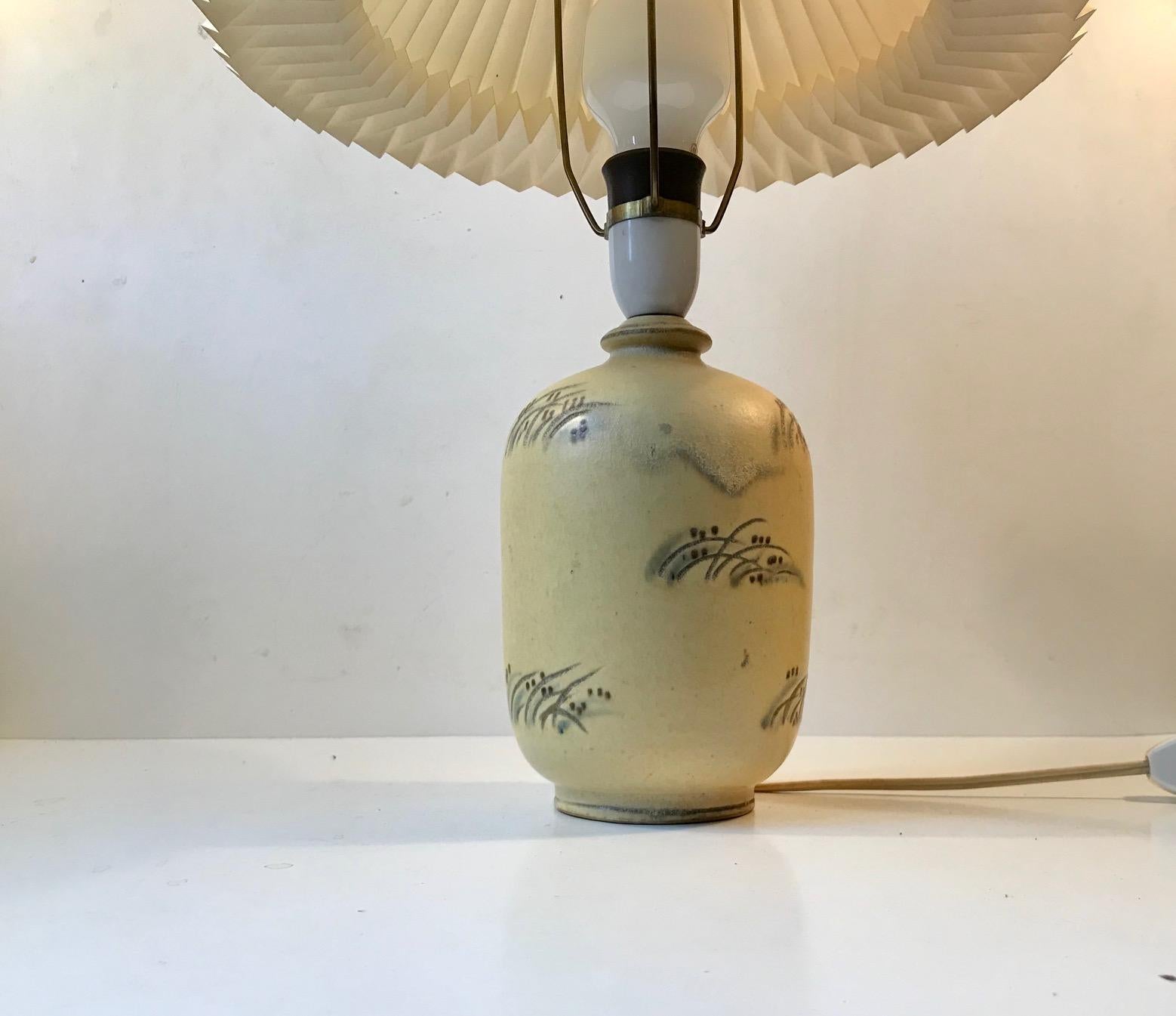 Glazed Danish Art Deco Ceramic Table Lamp from Knabstrup, 1930s