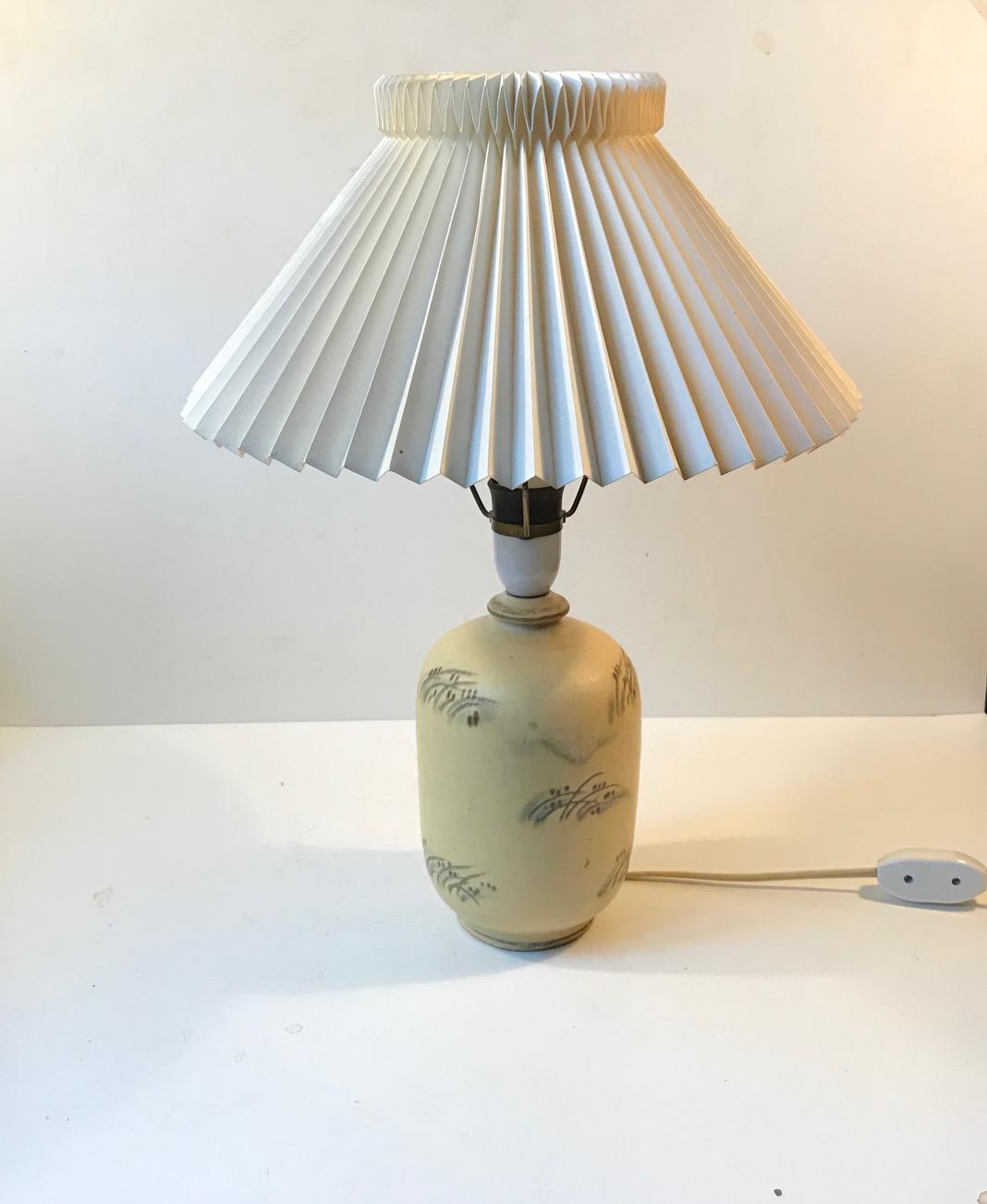 Earthenware Danish Art Deco Ceramic Table Lamp from Knabstrup, 1930s