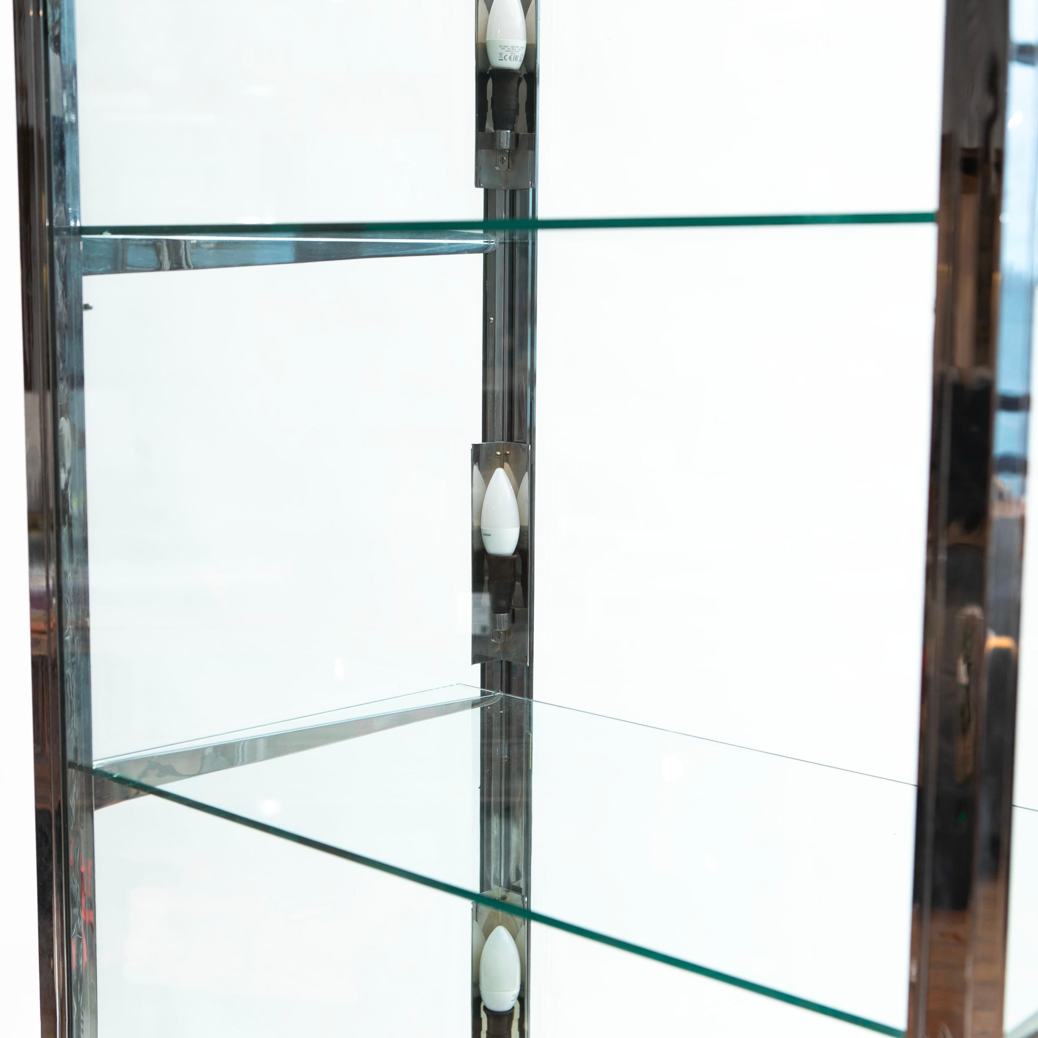 Danish Art Deco Chrome and Glass Display Cabinet For Sale 2