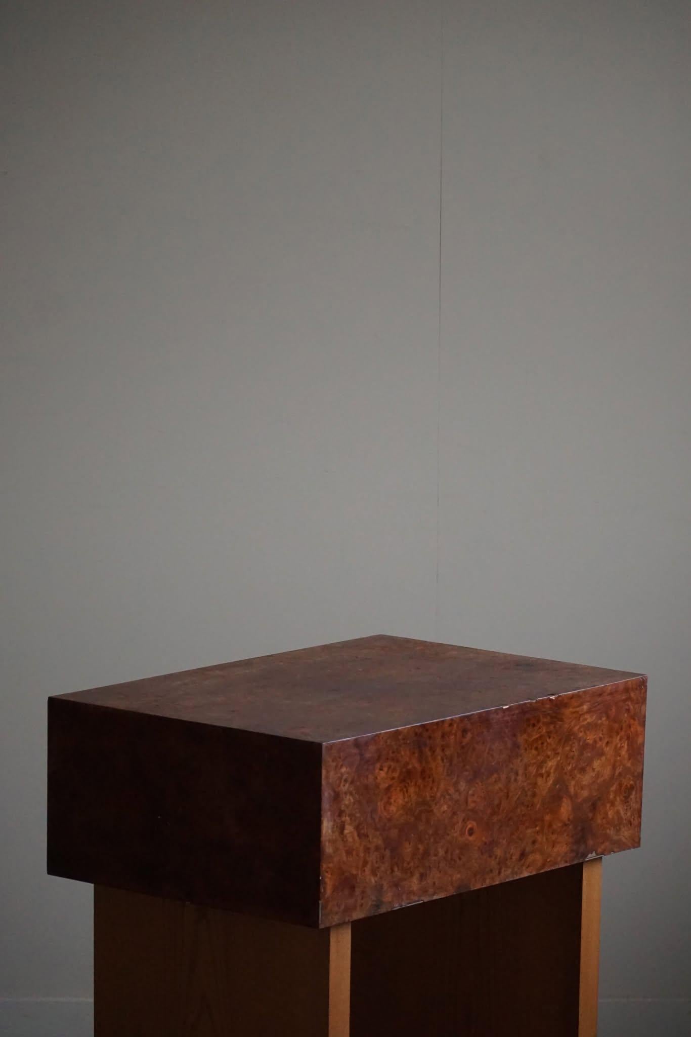 Danese Danish Art Deco Console Table with Drawers in Elm & Burl Wood, 1940s in vendita