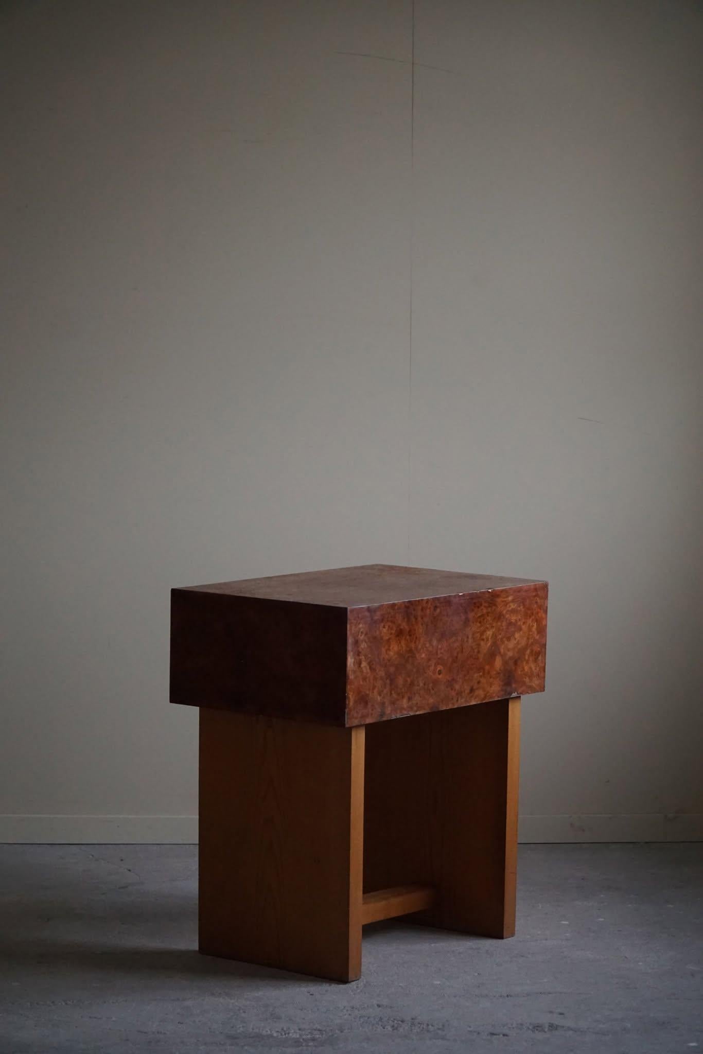 Danish Art Deco Console Table with Drawers in Elm & Burl Wood, 1940s in vendita 2