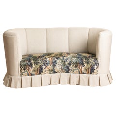 Danish Art Deco Curved Sofa
