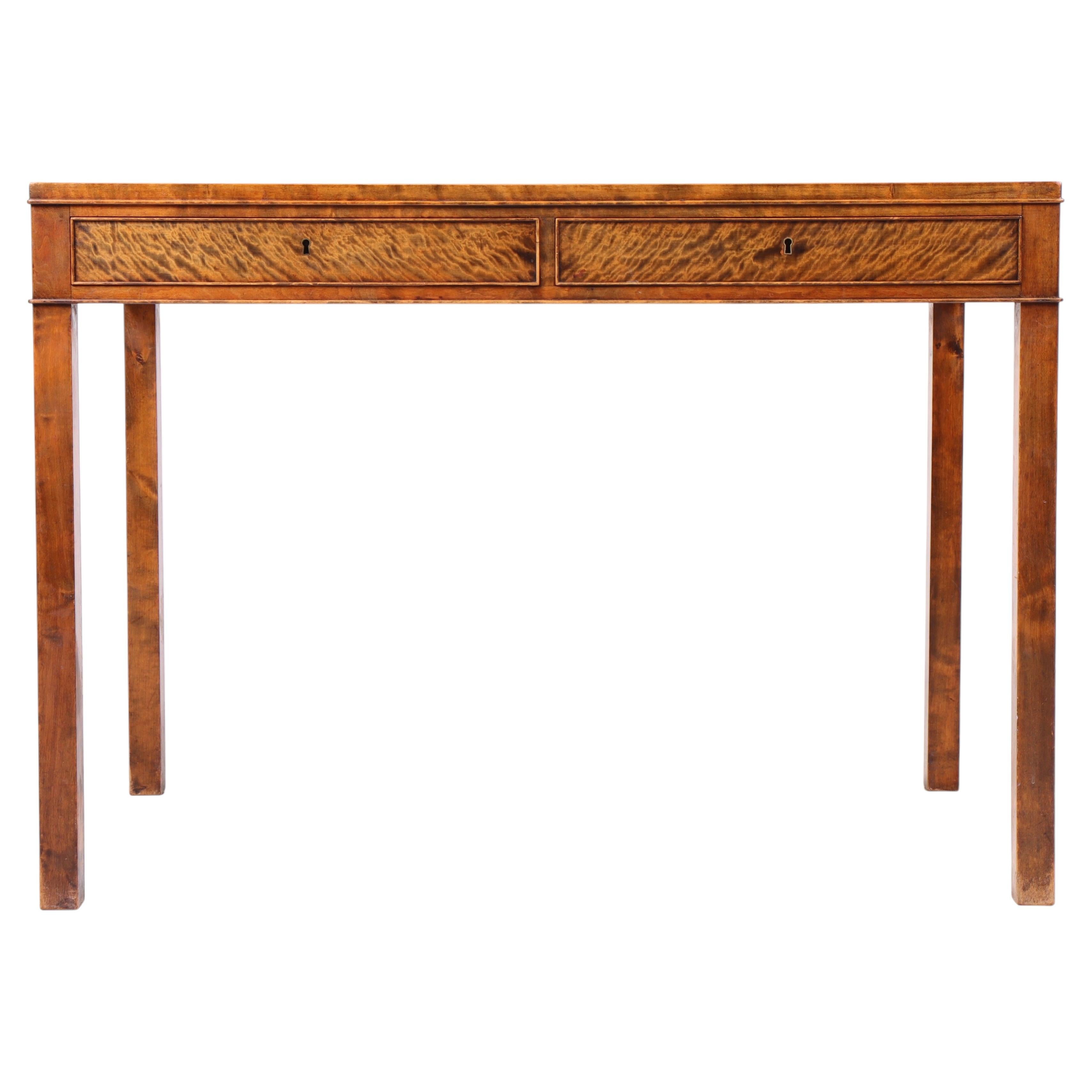 Danish Art Deco Desk in Flame Birch – Danish Cabinetmaker, 1940s
