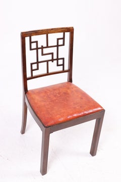 Danish Art Deco Dining Chair in Stained Beech and Original Leather, 1930s