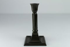 Danish Art Deco Disko Metal Candlestick by Just Andersen, 1920s.