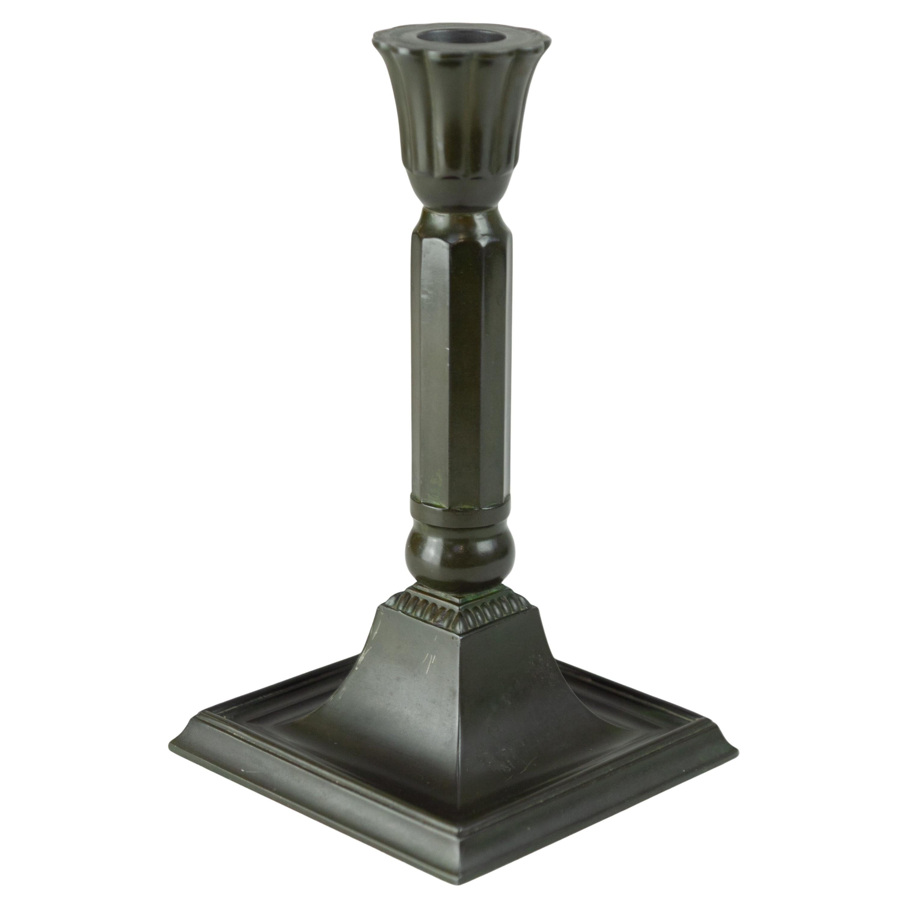 Candeliere danese in metallo Art Deco Disko di Just Andersen, anni '20. in vendita