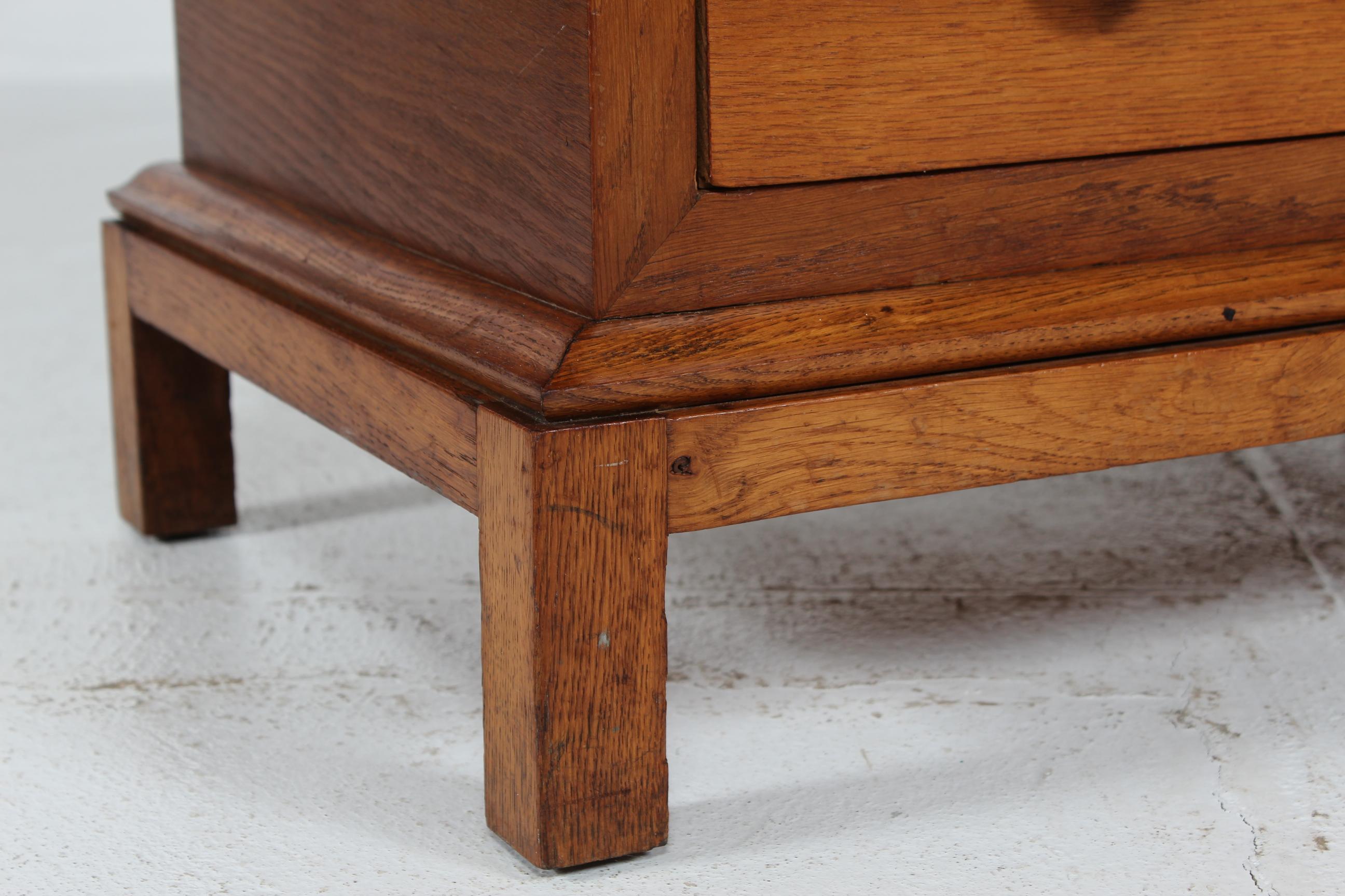 Danish Art Deco Dresser with 3 Drawers of Oak by Danish Skilled Carpenter 1930s In Good Condition In Silkeborg, Silkeborg