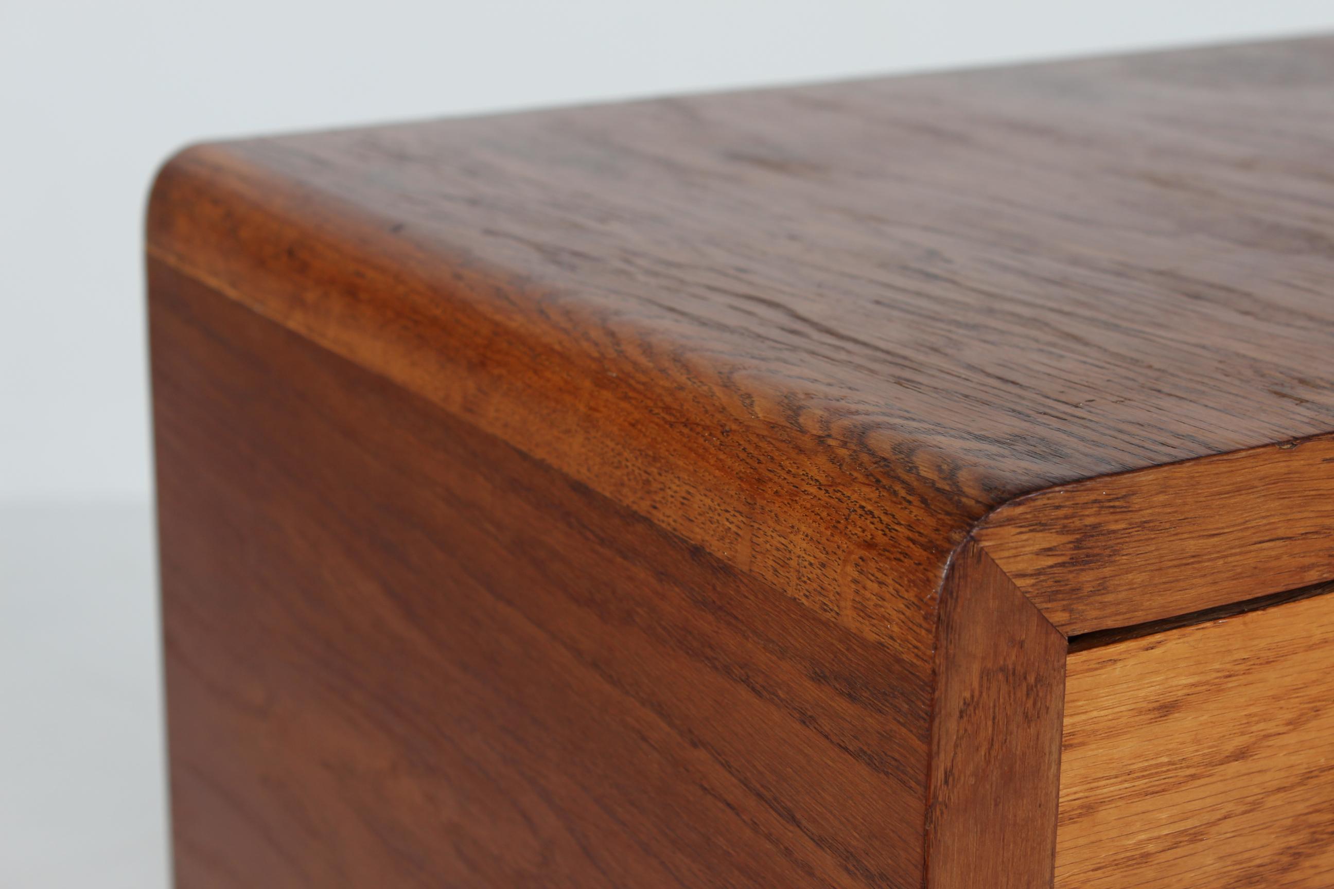 Mid-20th Century Danish Art Deco Dresser with 3 Drawers of Oak by Danish Skilled Carpenter 1930s