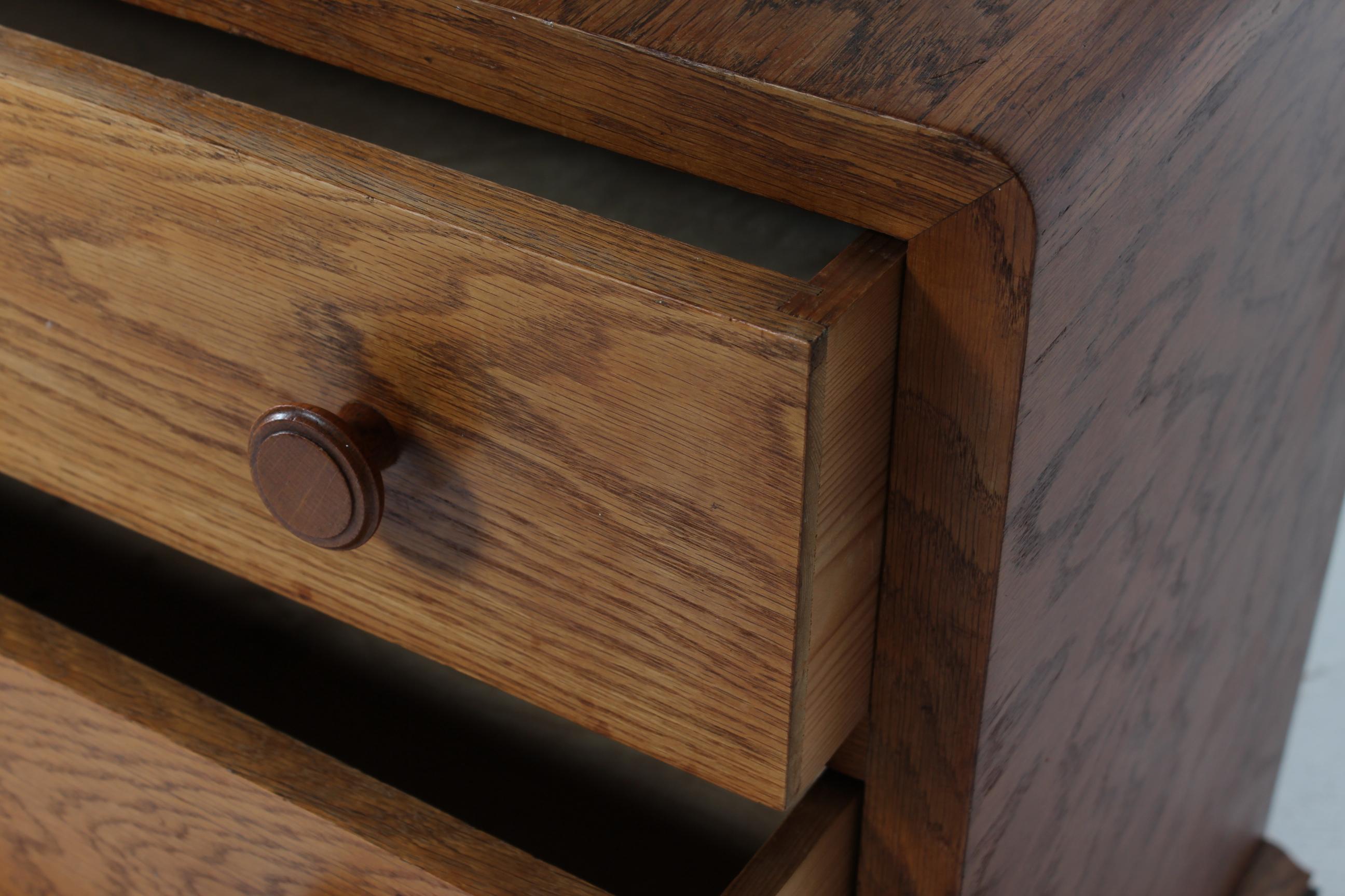 Danish Art Deco Dresser with 3 Drawers of Oak by Danish Skilled Carpenter 1930s 1