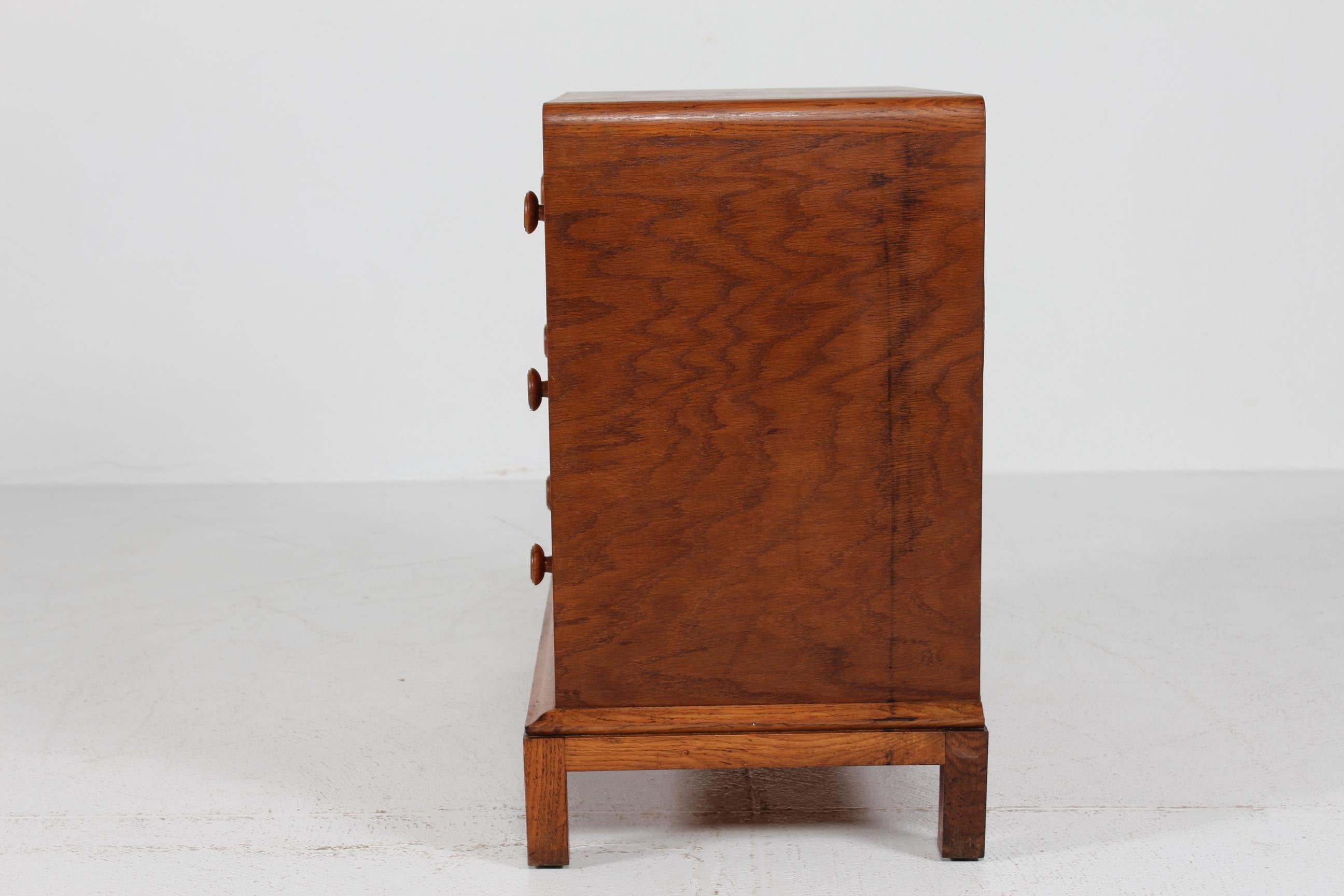 Danish Art Deco Dresser with 3 Drawers of Oak by Danish Skilled Carpenter 1930s 3
