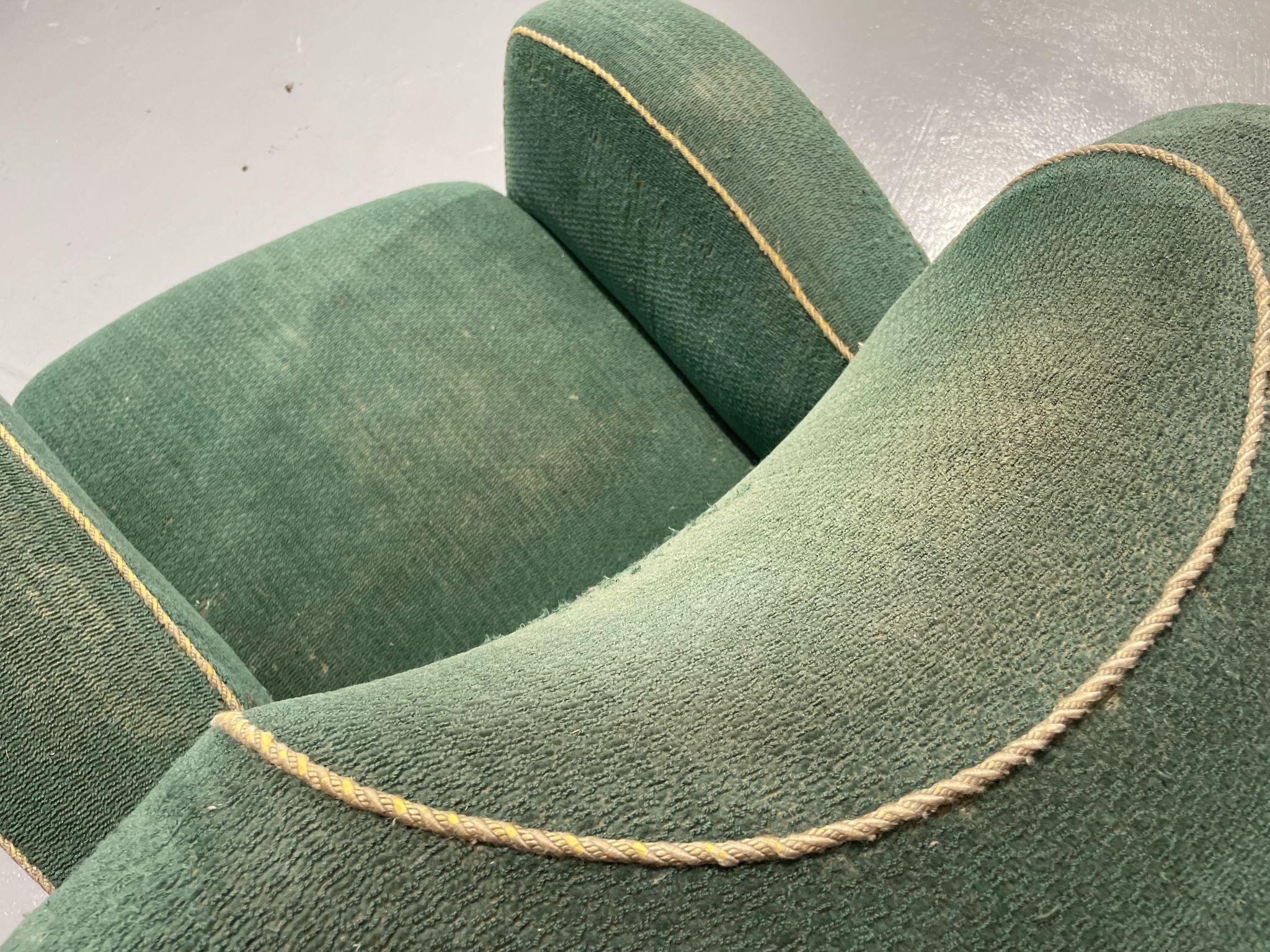 Danish Art Deco / Early Midcentury Lounge Chair in Green Mohair, 1930s–40s 9
