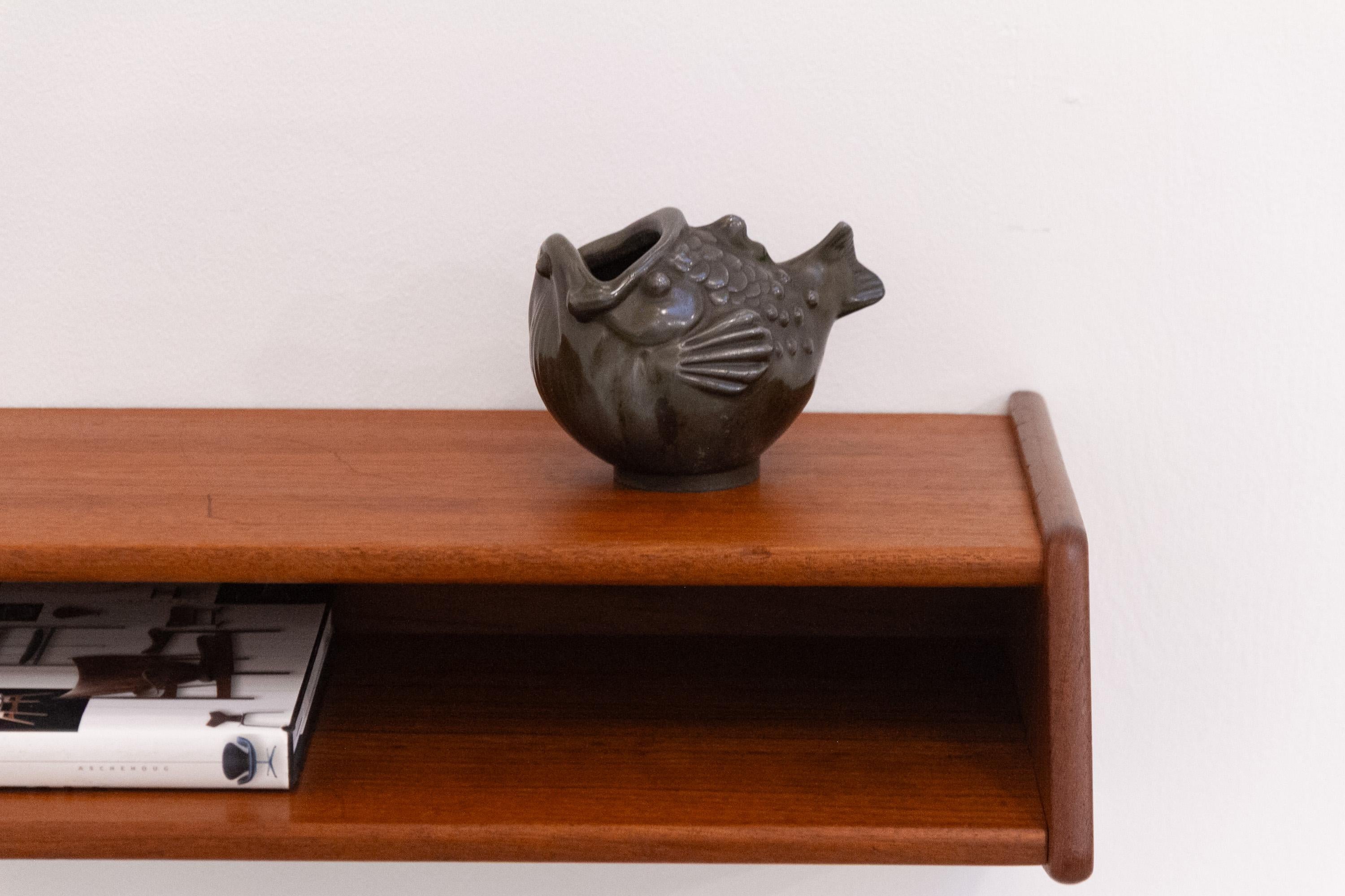 Vaso a forma di pesce Art Deco danese in metallo Disko di Just Andersen, 1930. in vendita 5