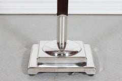 Danish Art Deco Floor Lamp Plated Silver and Dark Mahogany with New Shade 1940s