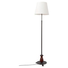 Danish Art Deco Floor Lamp in Brass, Wood and Iron by Lyfa, 1920s.