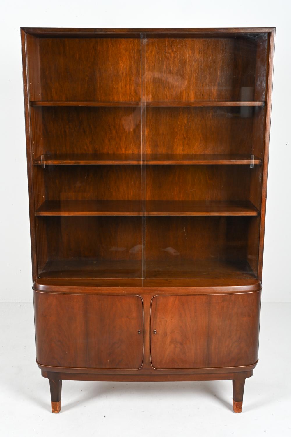 Danish Art Deco Glass-Front Bookcase or Display Cabinet by Georg Kofoed In Good Condition For Sale In Norwalk, CT