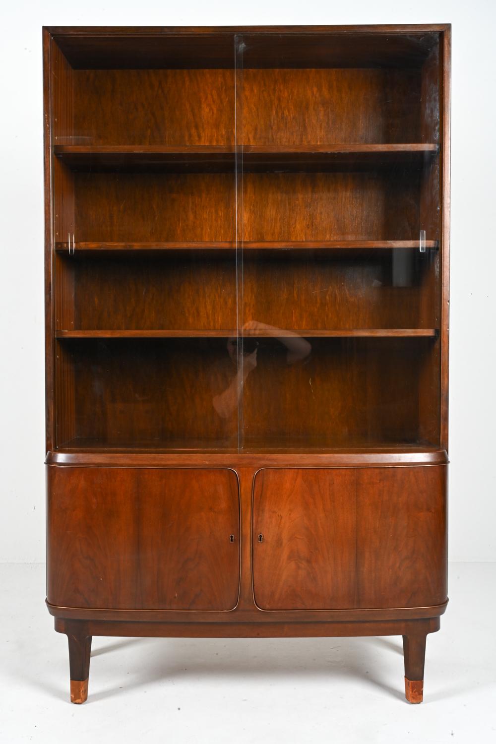 20th Century Danish Art Deco Glass-Front Bookcase or Display Cabinet by Georg Kofoed For Sale
