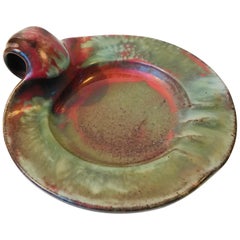 Cendrier danois Art Déco en céramique émaillée de Niels Peter Nielsen pour Dagns, années 1940