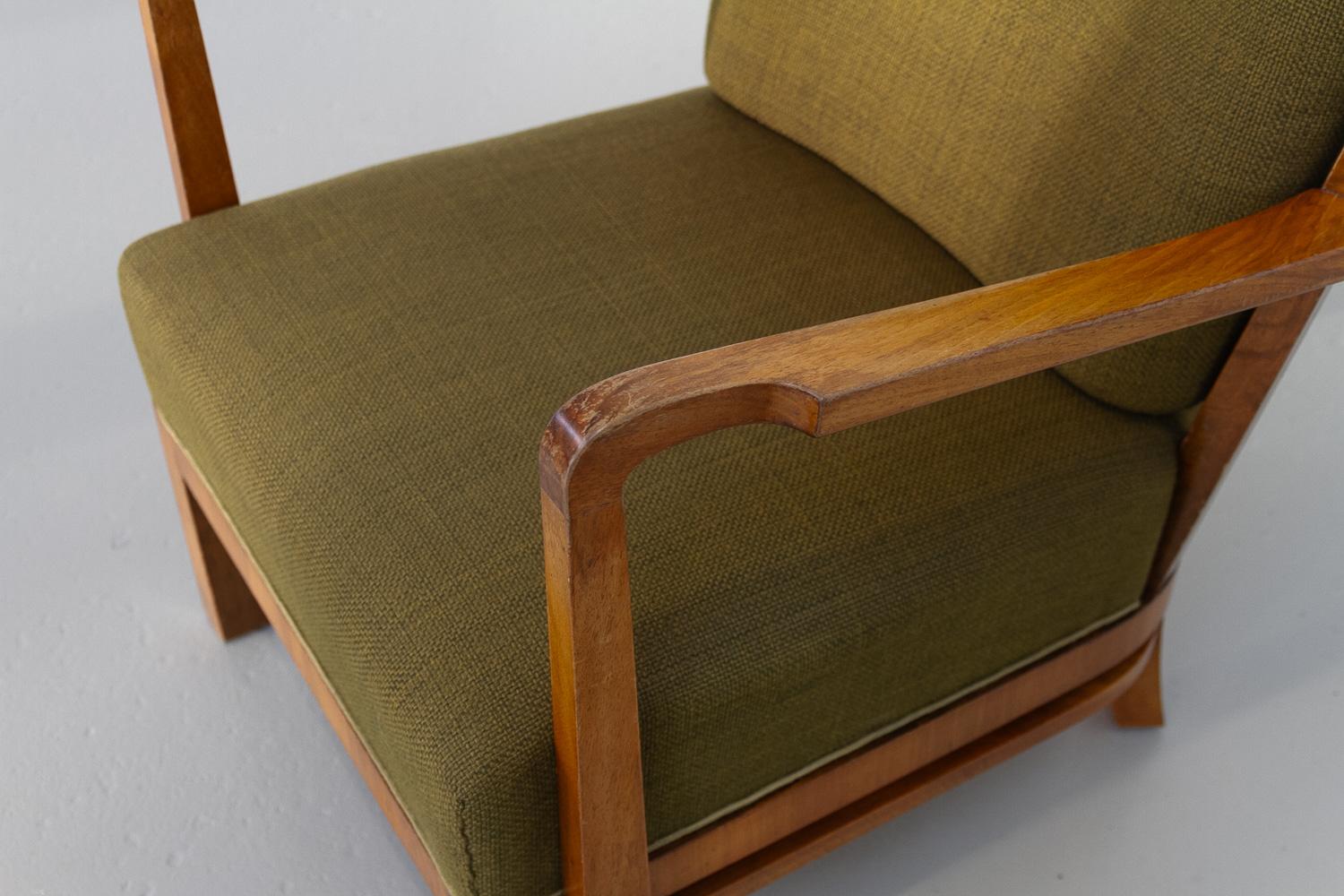 Danish Art Deco Green Lounge Chair, 1930s. 3
