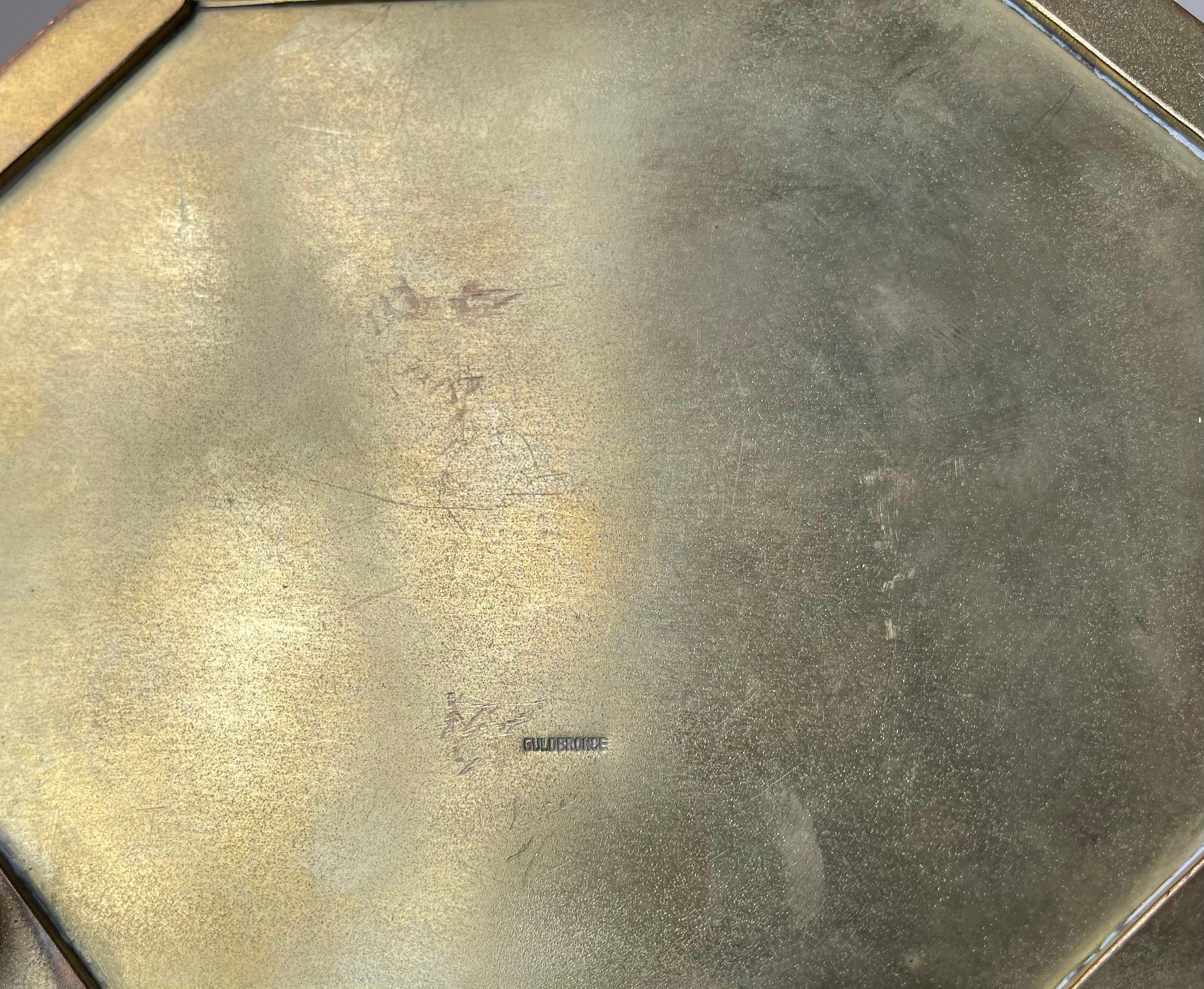 Danish Art Deco Guilloche Jewelry Box in Gilt Bronze, 1930s For Sale 2