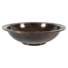 Danish Art Deco Just Andersen Bowl of Bronze with Brown Patina, 1930s
