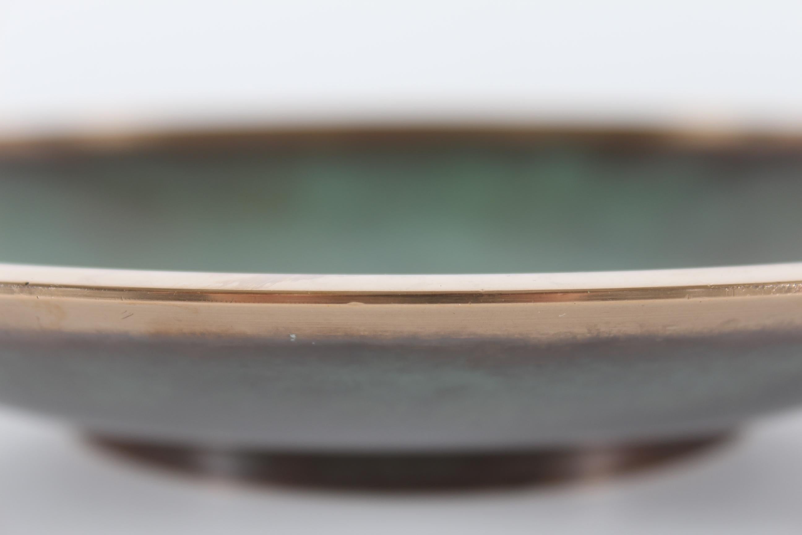 Danish Art Deco Just Andersen Decorative Bowl of Bronze, Verdigris Patina 1930s In Good Condition In Silkeborg, Silkeborg