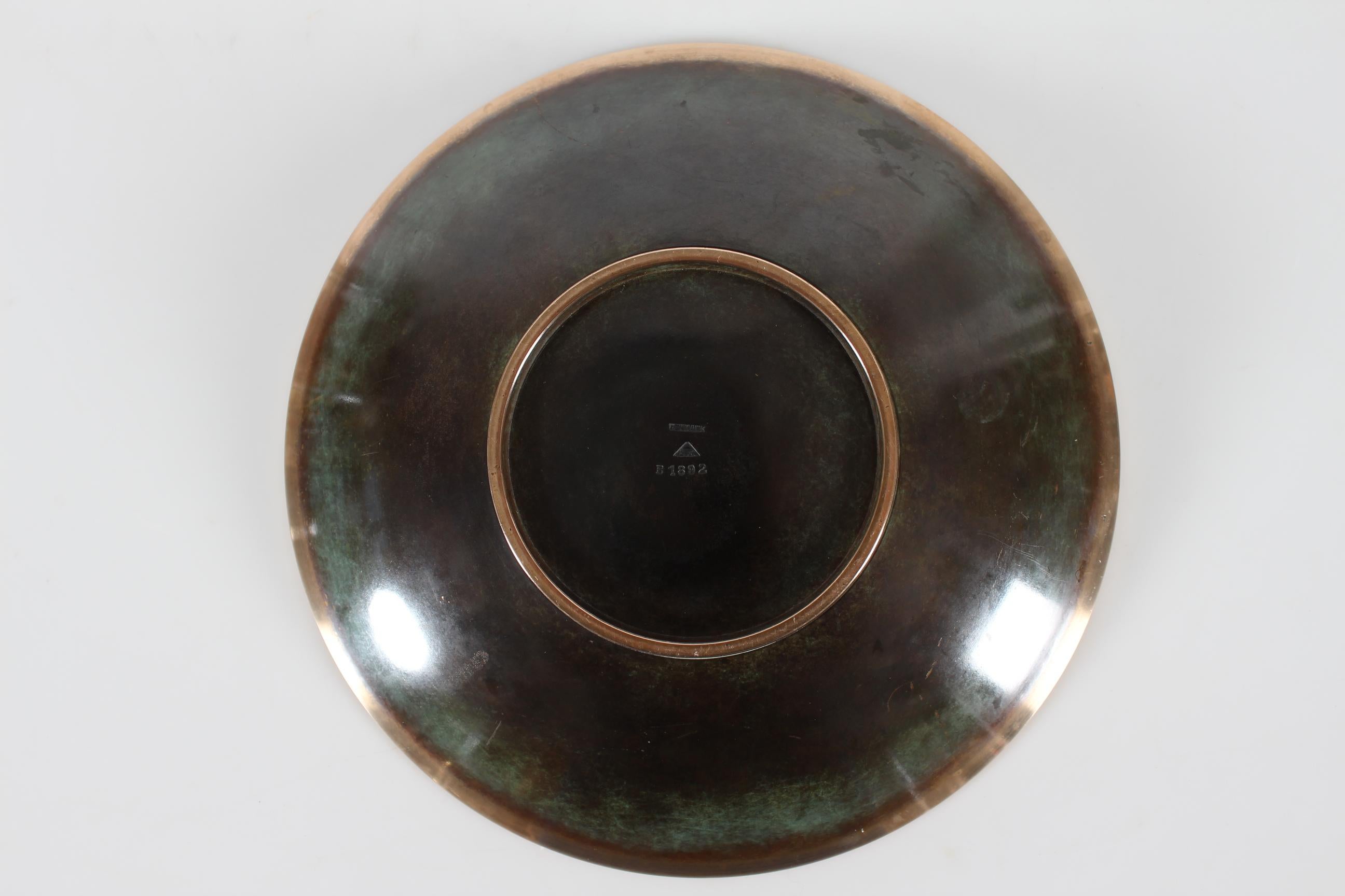 20th Century Danish Art Deco Just Andersen Decorative Bowl of Bronze, Verdigris Patina 1930s