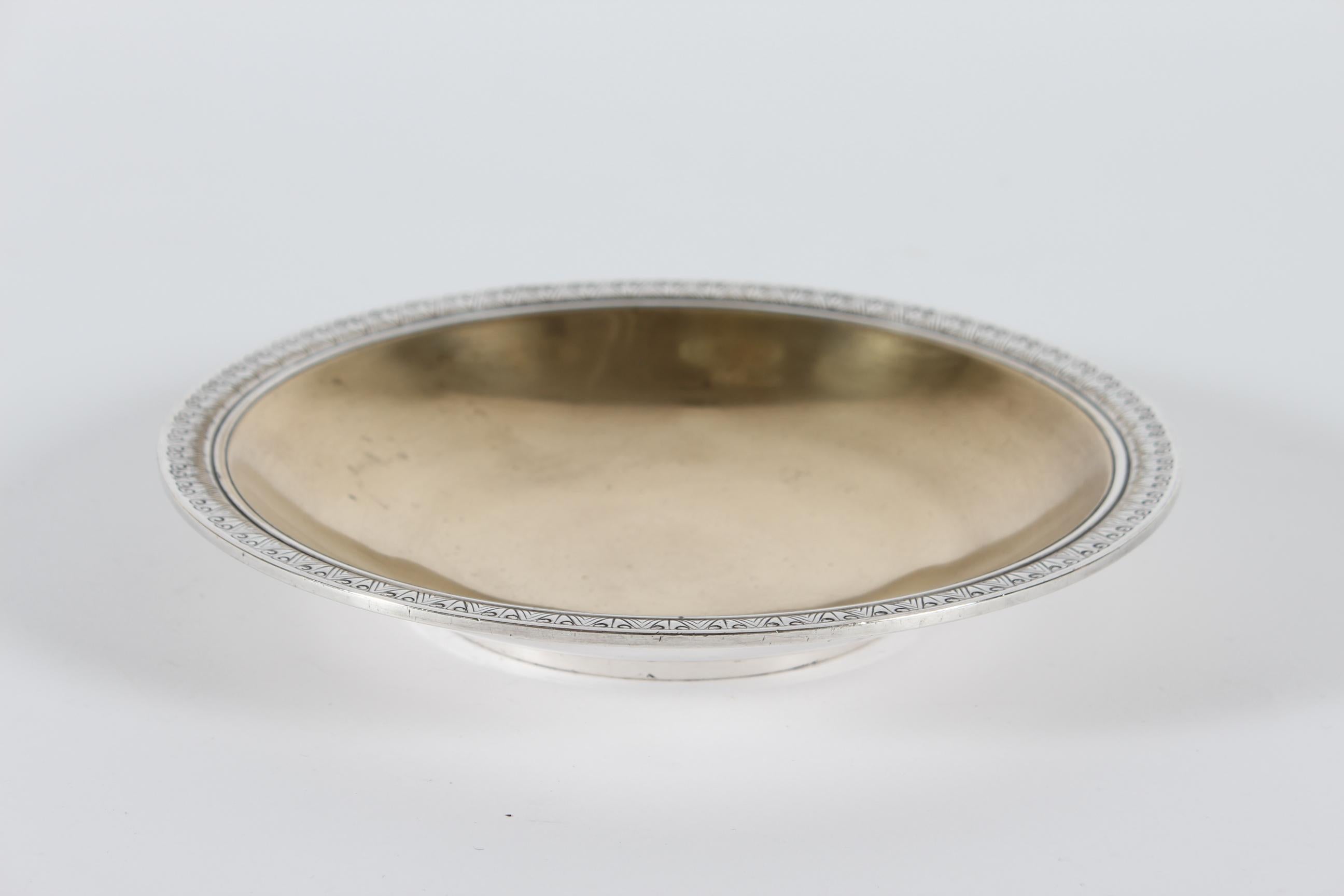 Danese Ciotola decorativa danese Just Andersen Art Decor con argento e oro 1930 in vendita