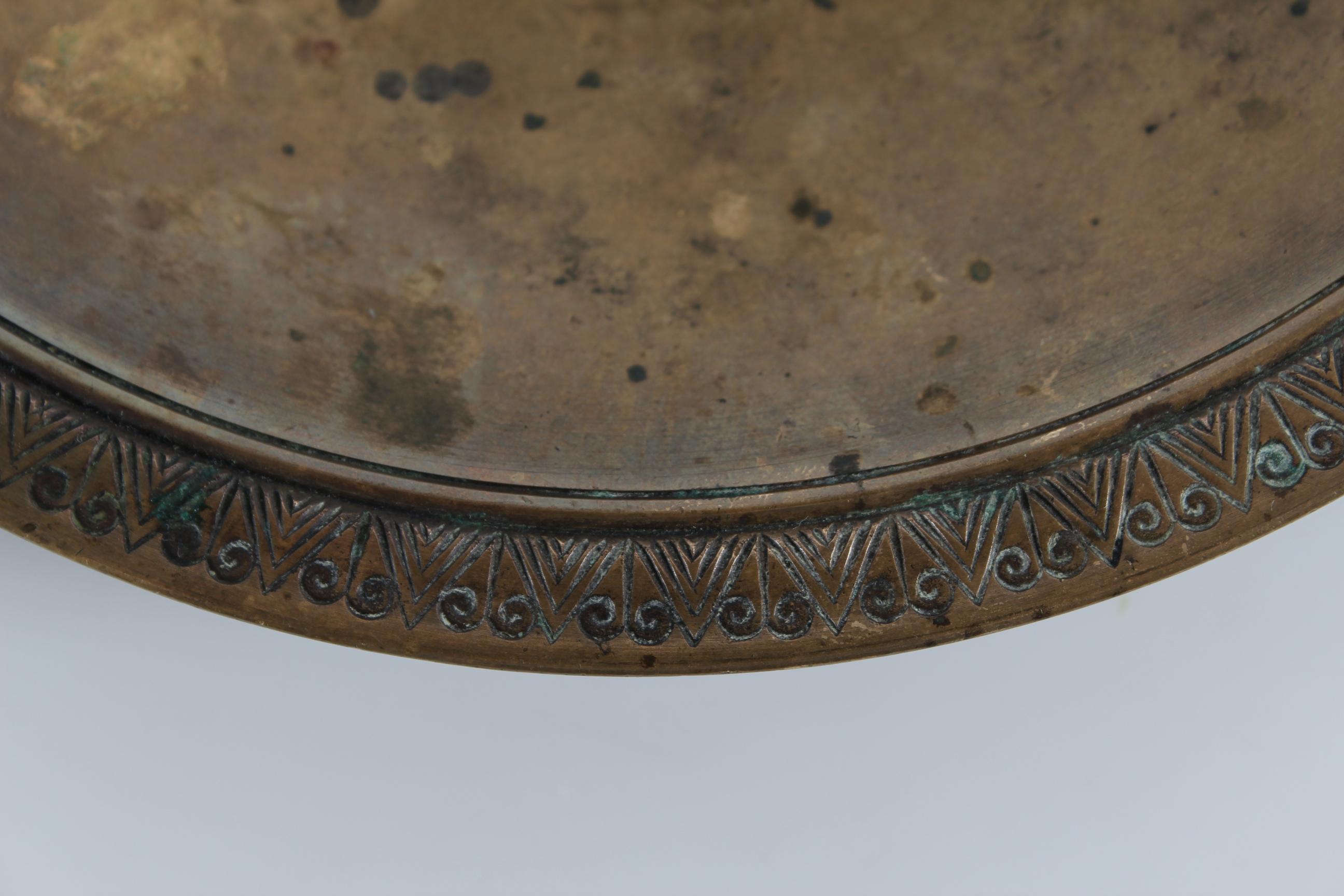 Danois Plat décoratif danois Art Decoro Just Andersen en bronze à patine Brown, années 1930 en vente